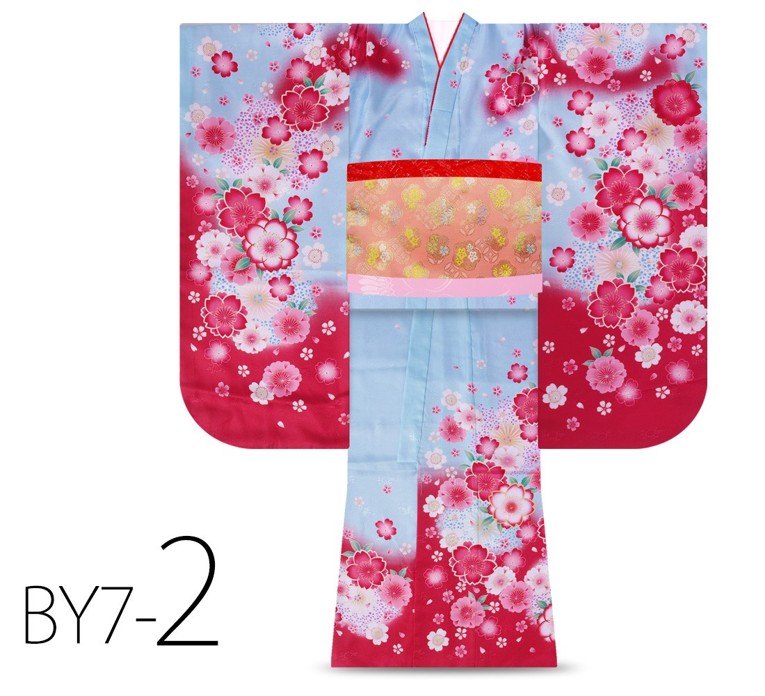 四つ身子供用着物生地 波模様 花柄　ヴィンテージ　レトロ　昭和 NISHIORI 単品販売 絵羽柄 四つ身 着物 選べる8柄 古典 レトロ 7