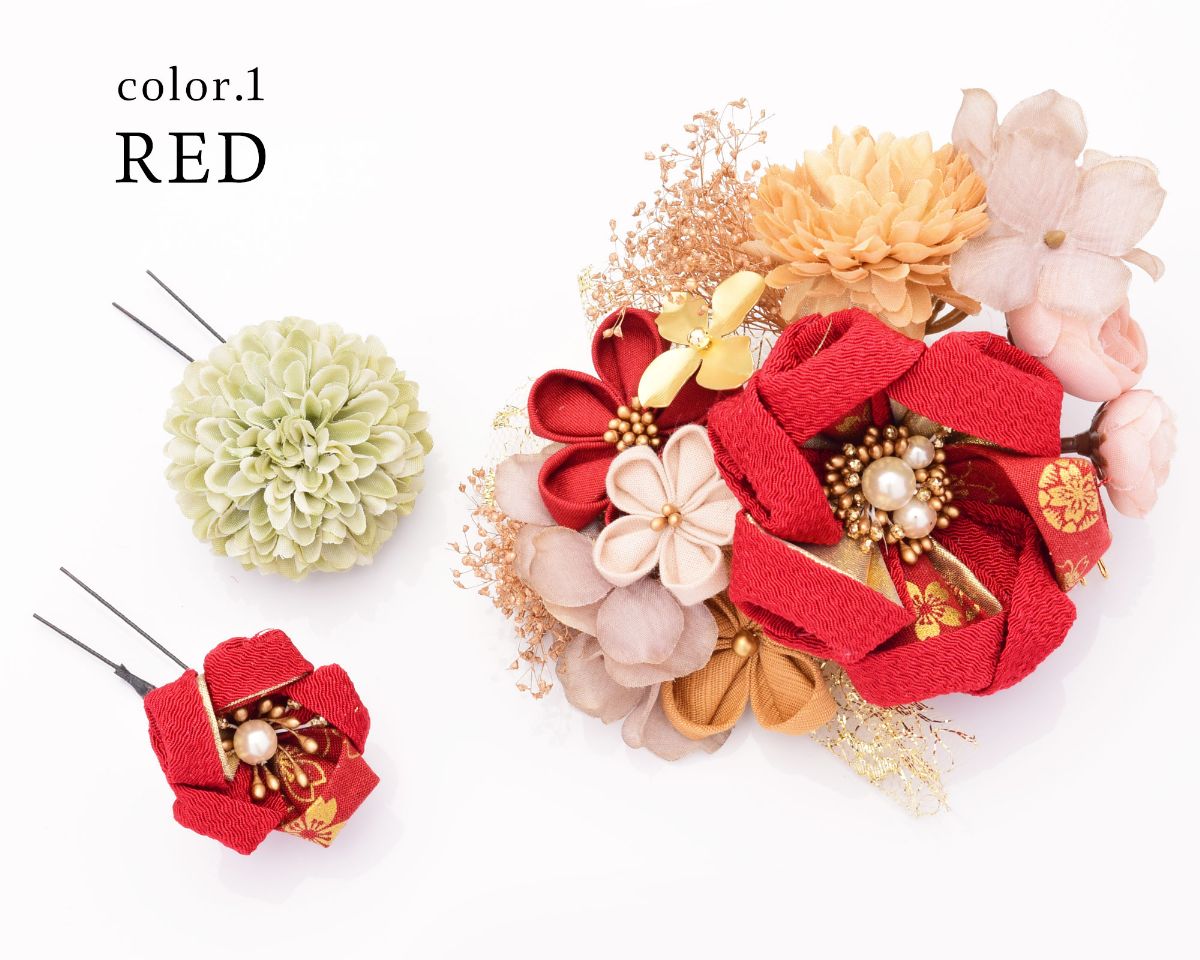 NISHIORI 髪飾り 卒業袴 振袖に モダン エレガント つまみ細工 くすみ