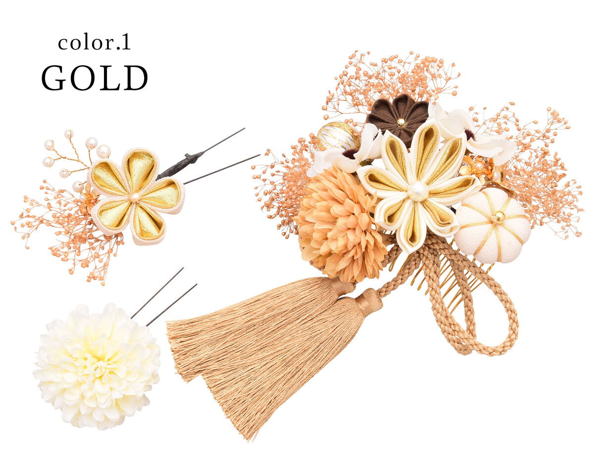 NISHIORI 髪飾り 卒業袴 振袖に モダン シック つまみ細工 くすみ