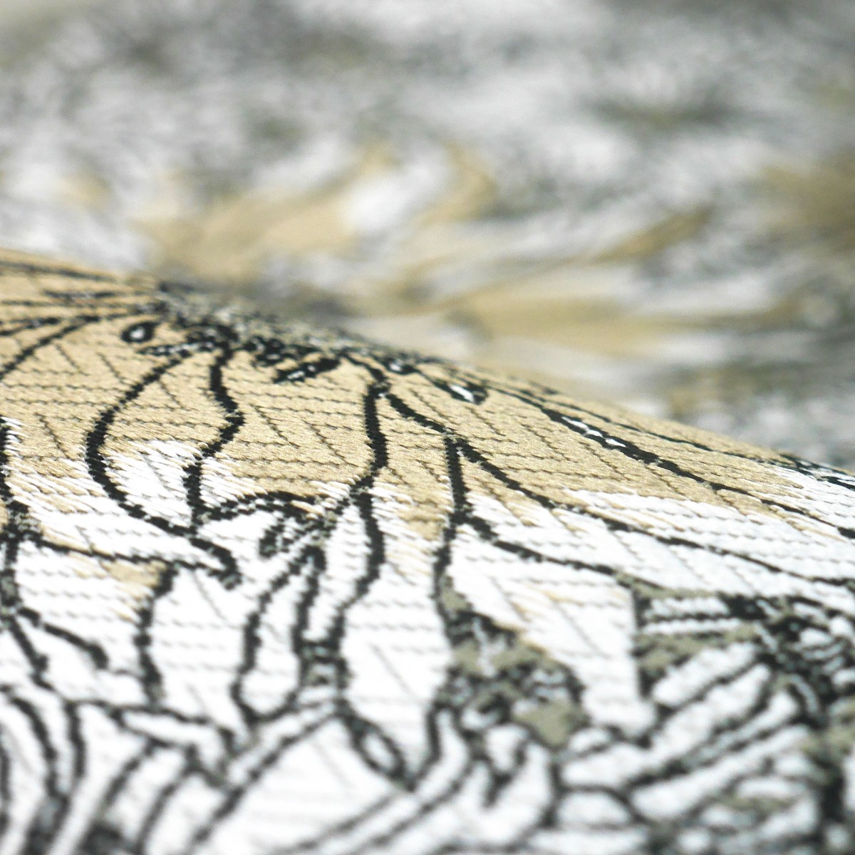 袋帯 総柄 ひまわり モノクロ系 モダン 西陣織 大光織物 振袖用 訪問着用 NISHIORI 袋帯 総柄 ひまわり モノクロ系 モダン 西陣織 大光織物 振袖