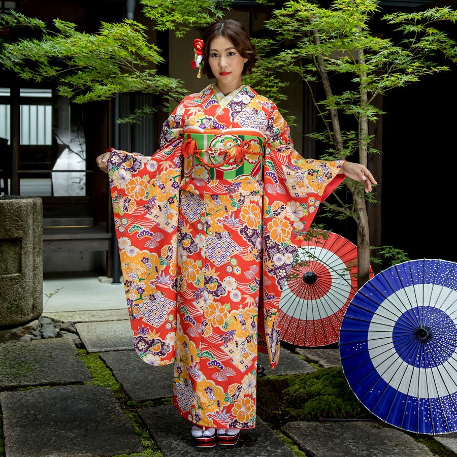 振袖　フルセット　着物レンタル使用品 NISHIORI レンタル商品 振袖 貸衣装 フルセット 画像の帯が