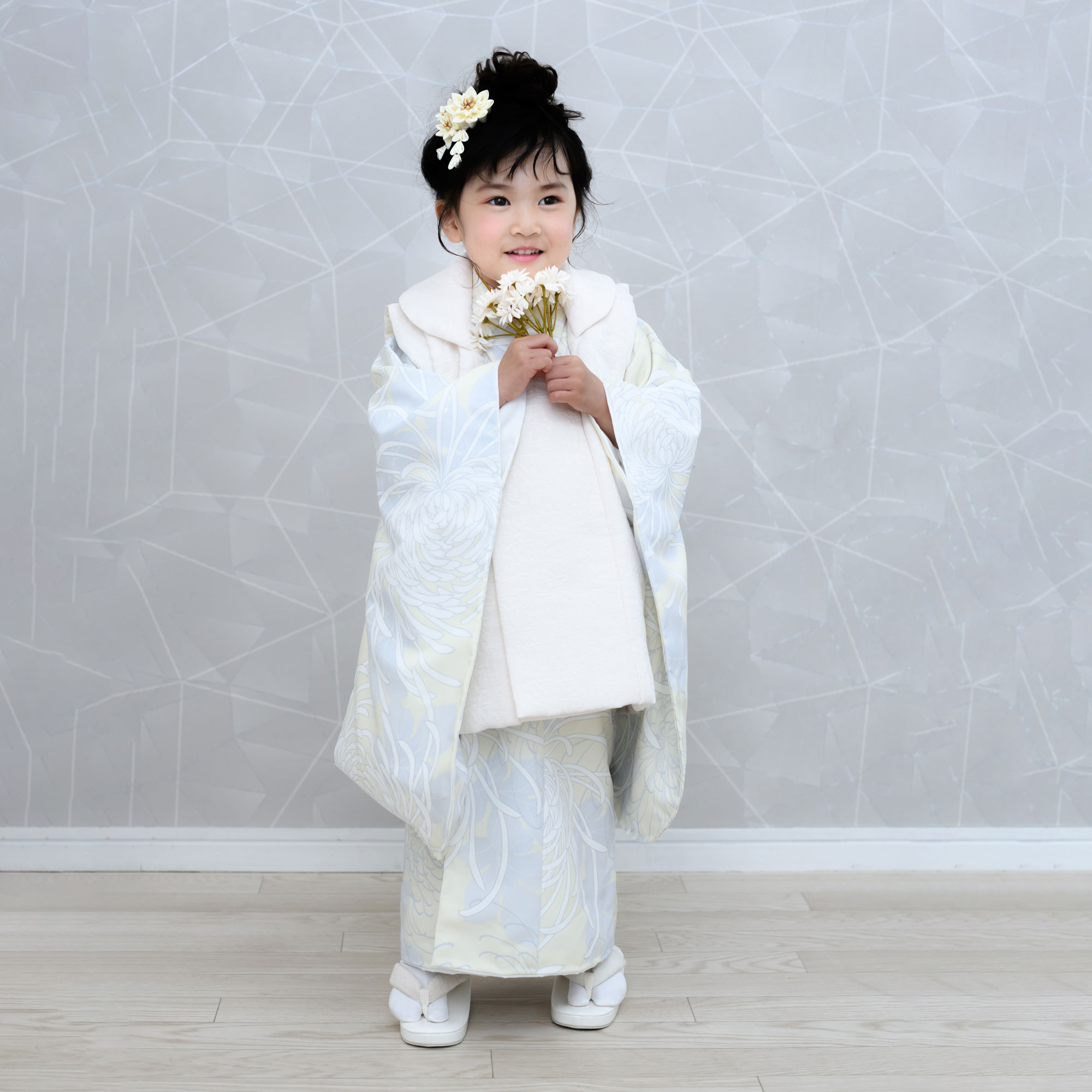 NISHIORI 京wakka 七五三 レンタル 女の子 3歳 着物 被布 753着物 フル