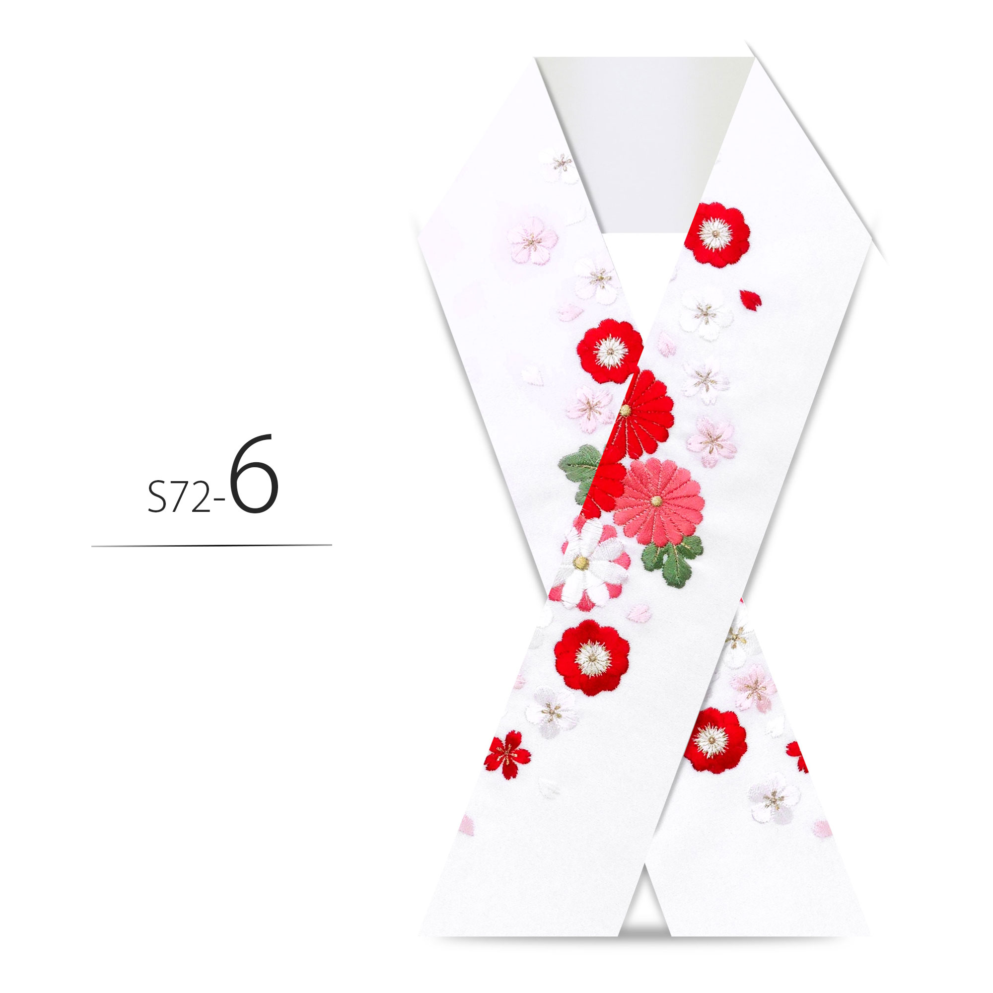 NISHIORI 金 銀 白 赤 ピンク くすみピンク 刺繍 半衿 豪華 華やか