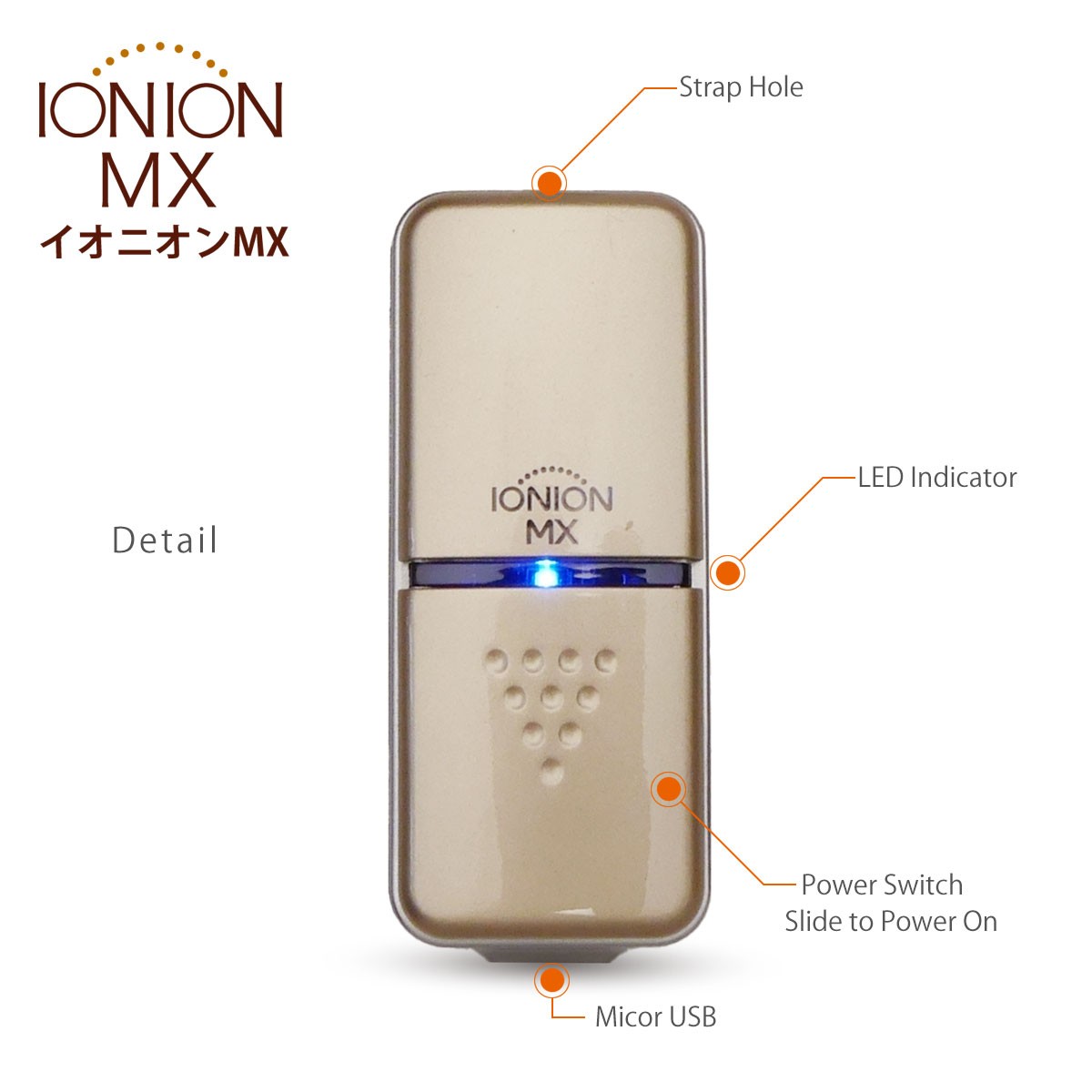 IONION MX イオニオンMX 超小型 マイナスイオン発生器 オゾン