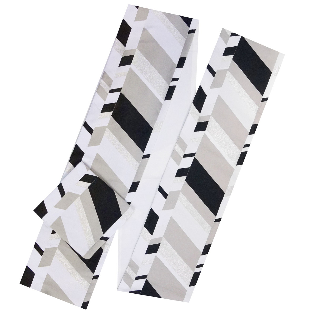 NISHIORI フォーマル 袋帯 全通 古典 幾何学文様クリーム 金 黒 白