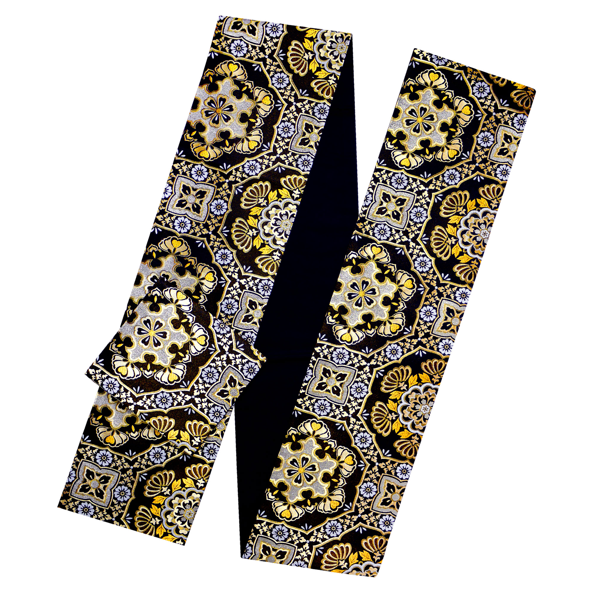 NISHIORI フォーマル 袋帯 全通 古典 和柄 ブラック ゴールド 黒 金