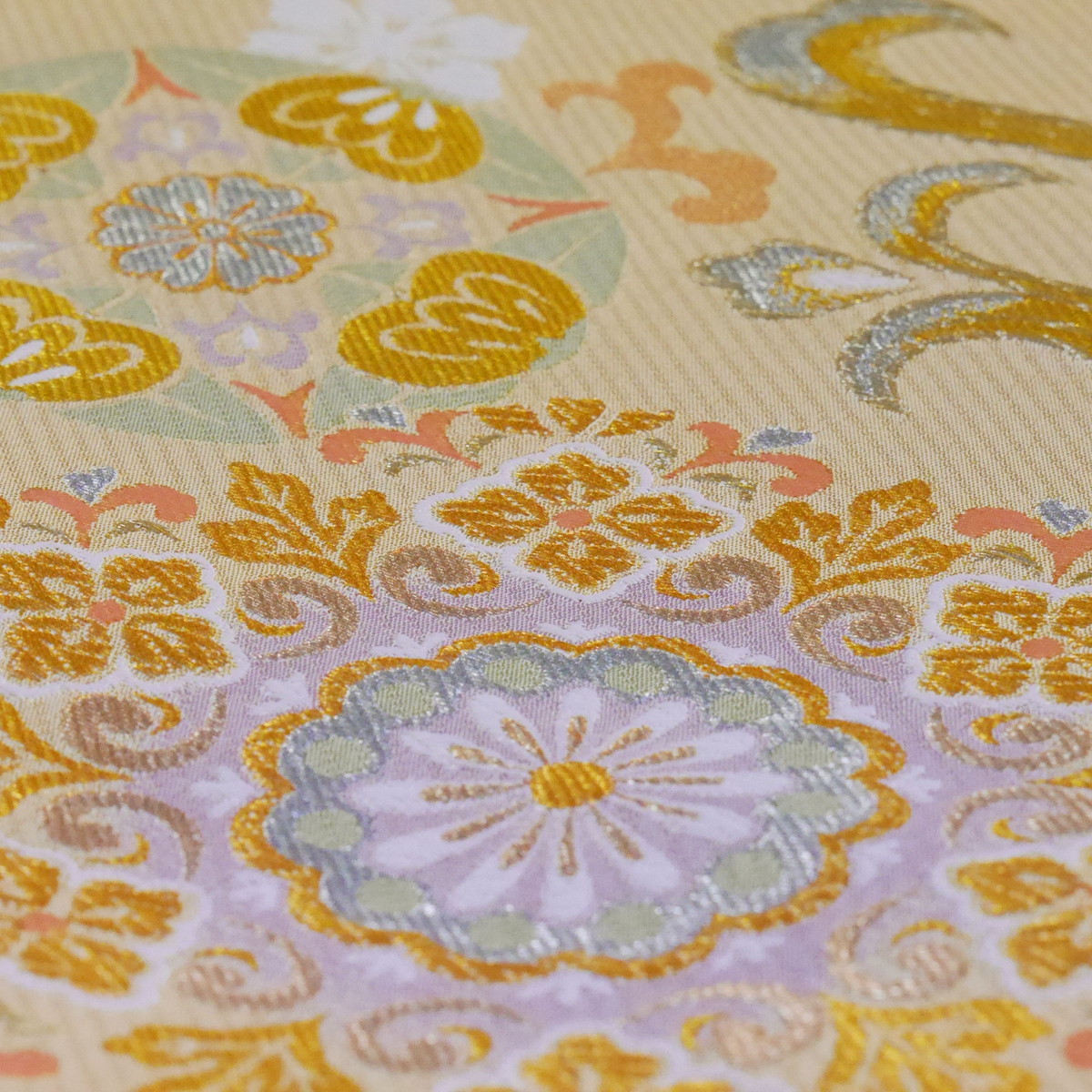 NISHIORI フォーマル 袋帯 古典 唐草 クリーム 金 小杉織物 お仕立て