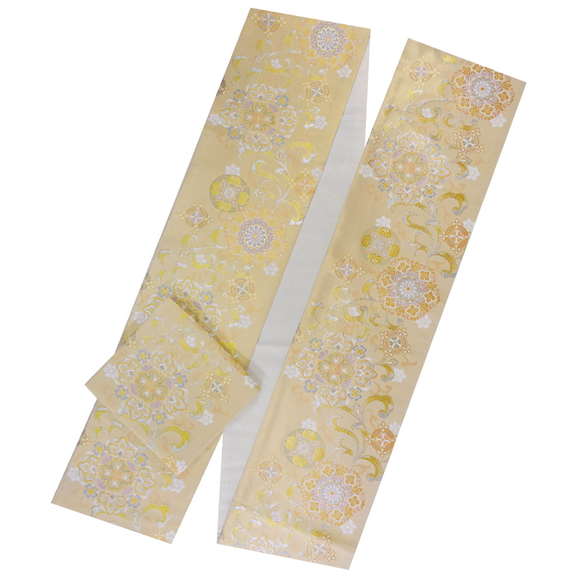 フォーマル 袋帯 古典 唐草 クリーム ゴールド 金 小杉織物 お仕立て上がり 留袖 結婚式 成人式 振袖用 訪問着用 正装 和装 NISHIORI フォーマル 袋帯 古典 唐草 クリーム 金 小杉織物 お仕立て