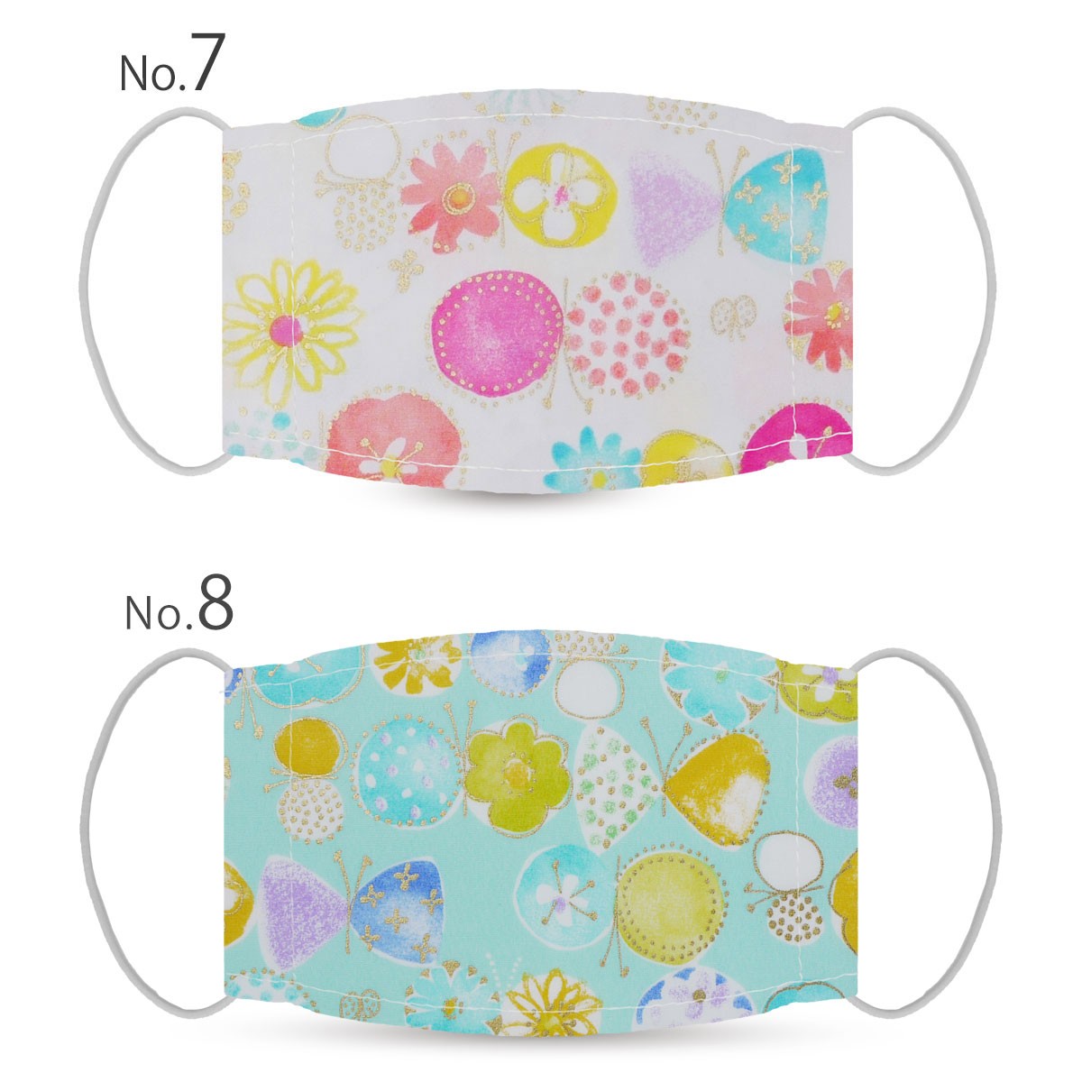 オーガニックコットン　接触冷感／子供用　マスク　キッズ　女の子　スワン　ピンク kidsmask1list4.jpg