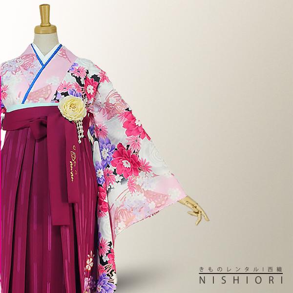 NISHIORI 二尺袖着物 袴 レンタル商品 送料無料 貸衣装 anan HL ピンク