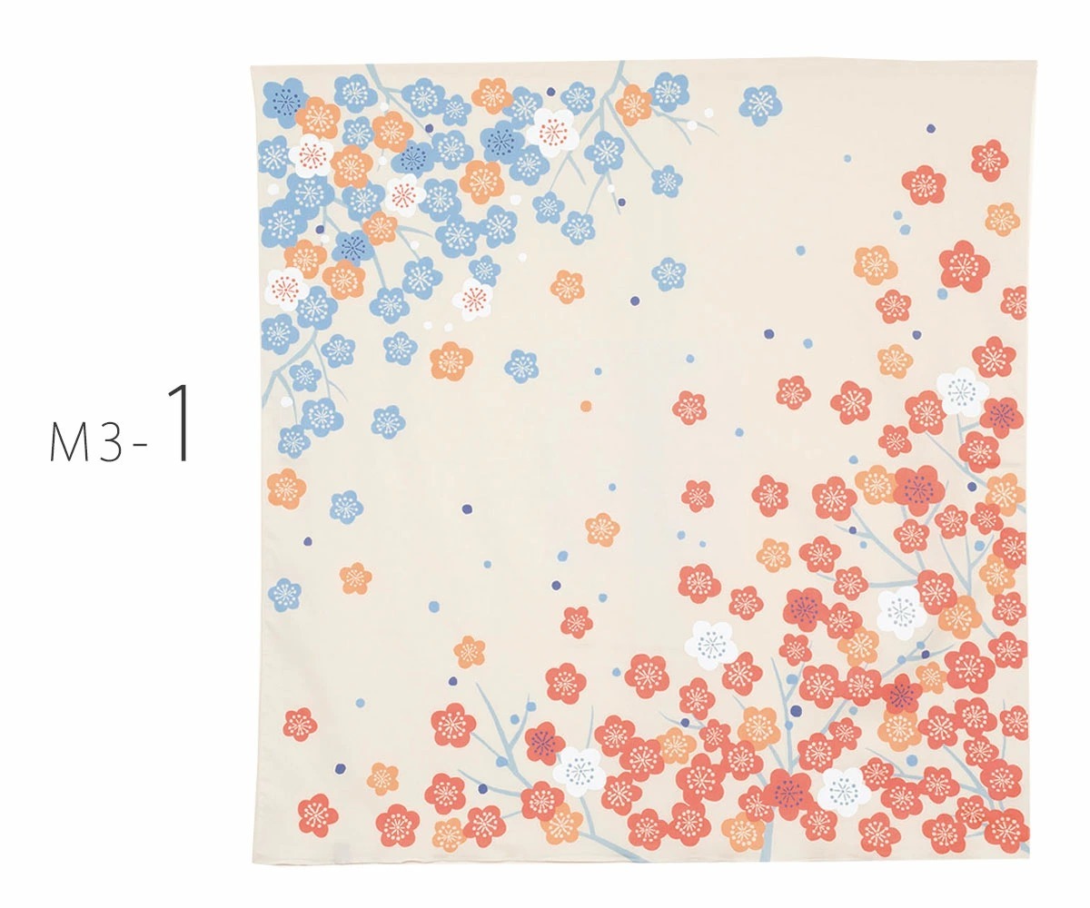 「むす美」100ひめむすび Adeline Klam 梅 菊 牡丹 ふろしき 風呂敷 オーガニックコットン100% 約100cm 選べる6タイプ｜kimono-cafe｜02