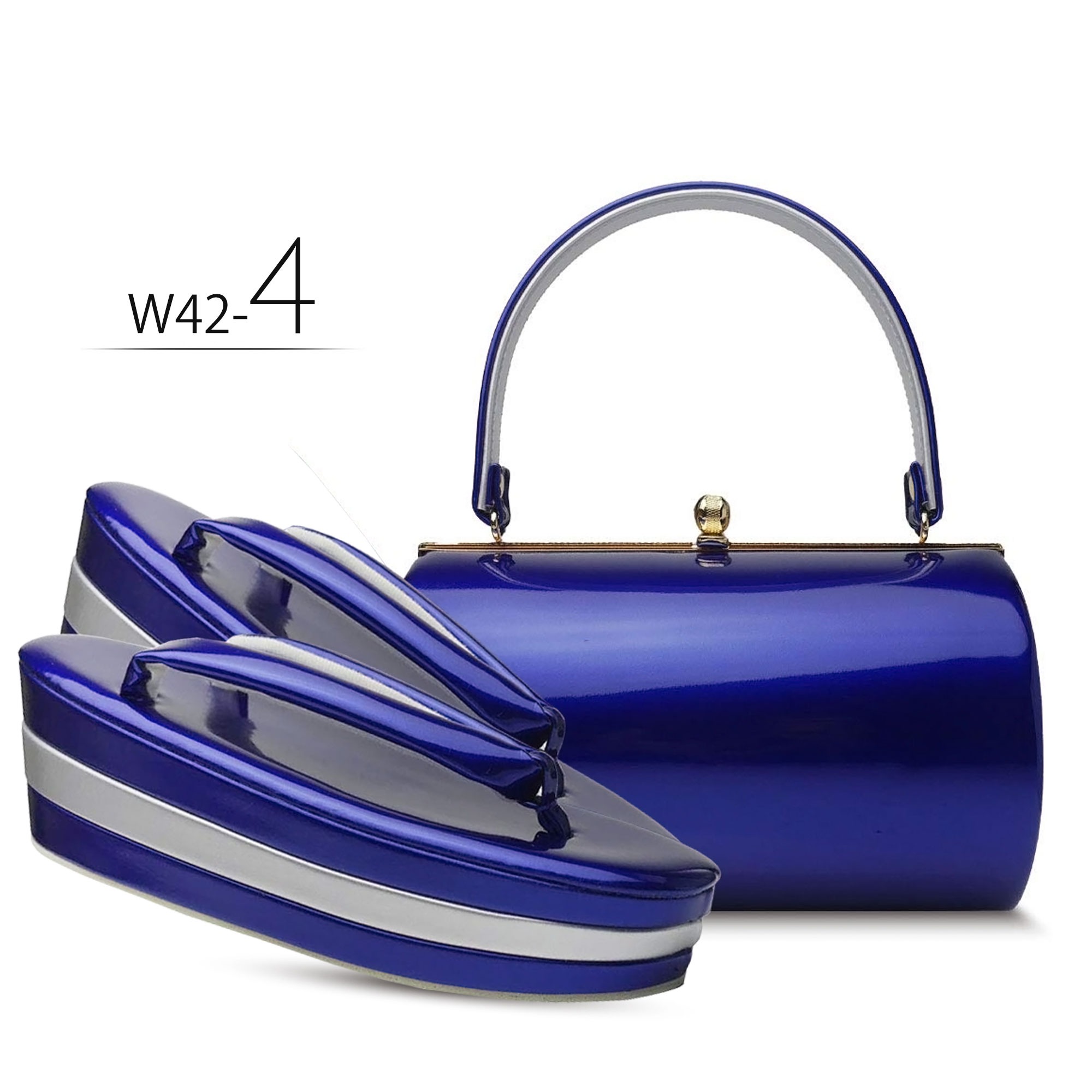 NISHIORI 草履バッグセット エナメル 3枚芯 選べる 5色 赤 青 ワイン