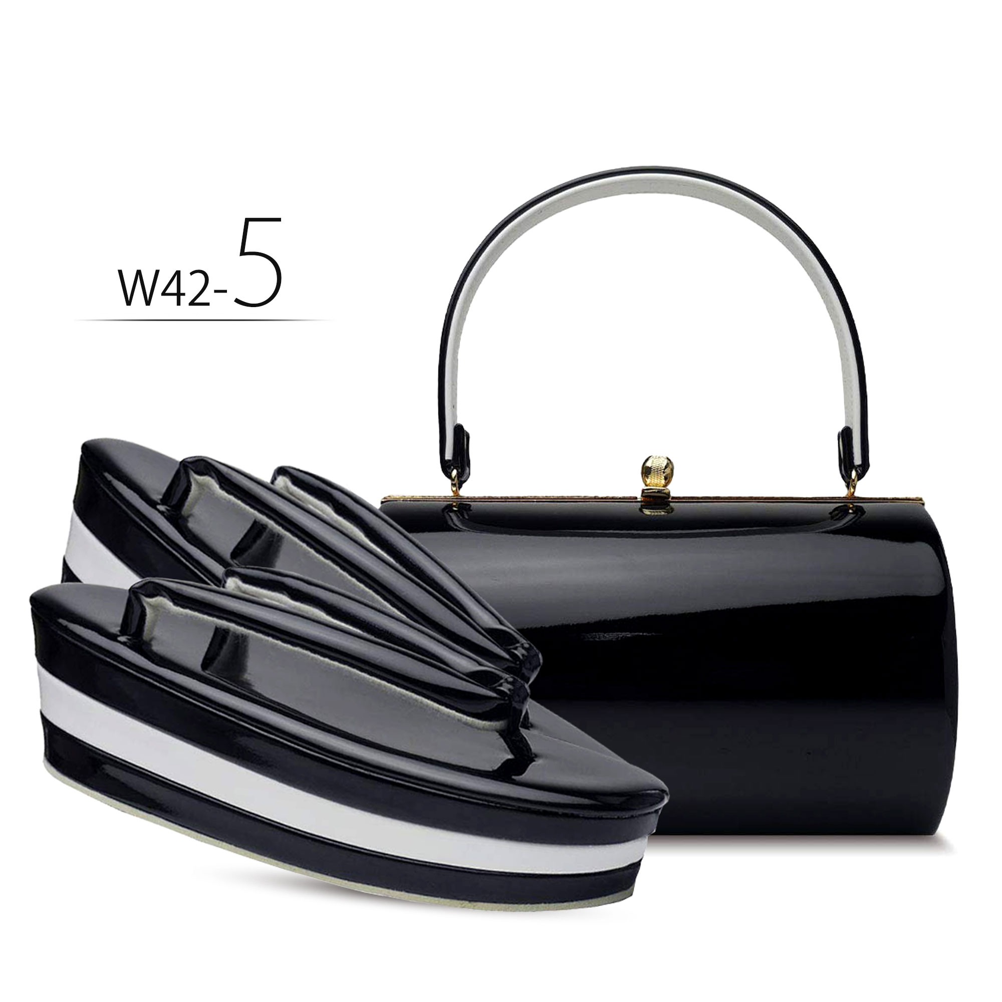 NISHIORI 草履バッグセット エナメル 3枚芯 選べる 5色 赤 青 ワイン