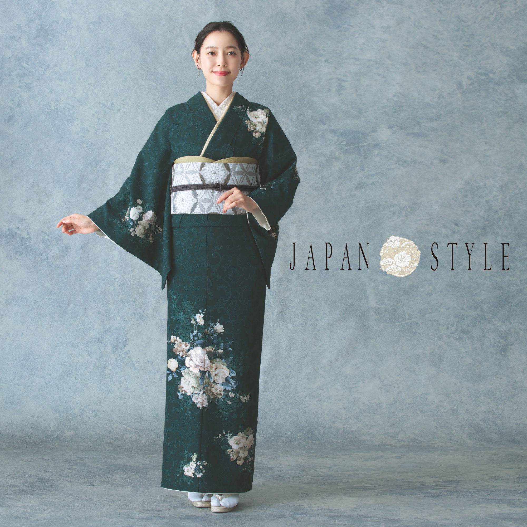刺繍/ボタニカル（アイボリー） - [袴レンタル selfit] 着物
