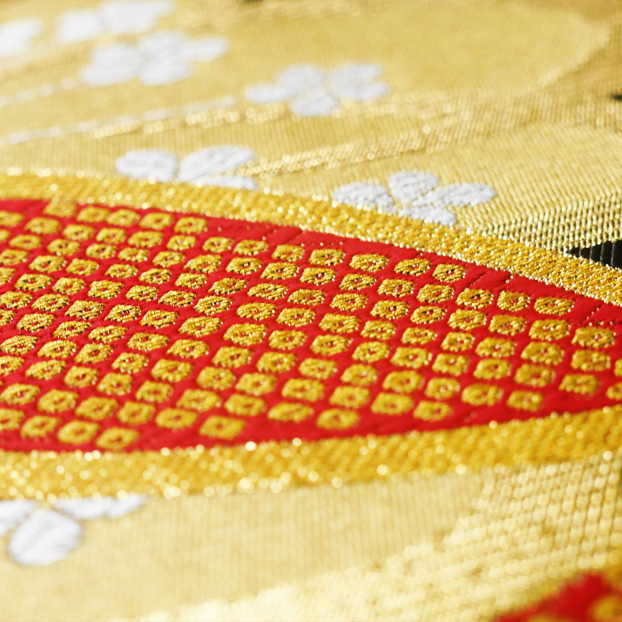 NISHIORI 西陣 帯 袋帯【ブラック 黒 ゴールド 桜 七宝】 西陣織 お