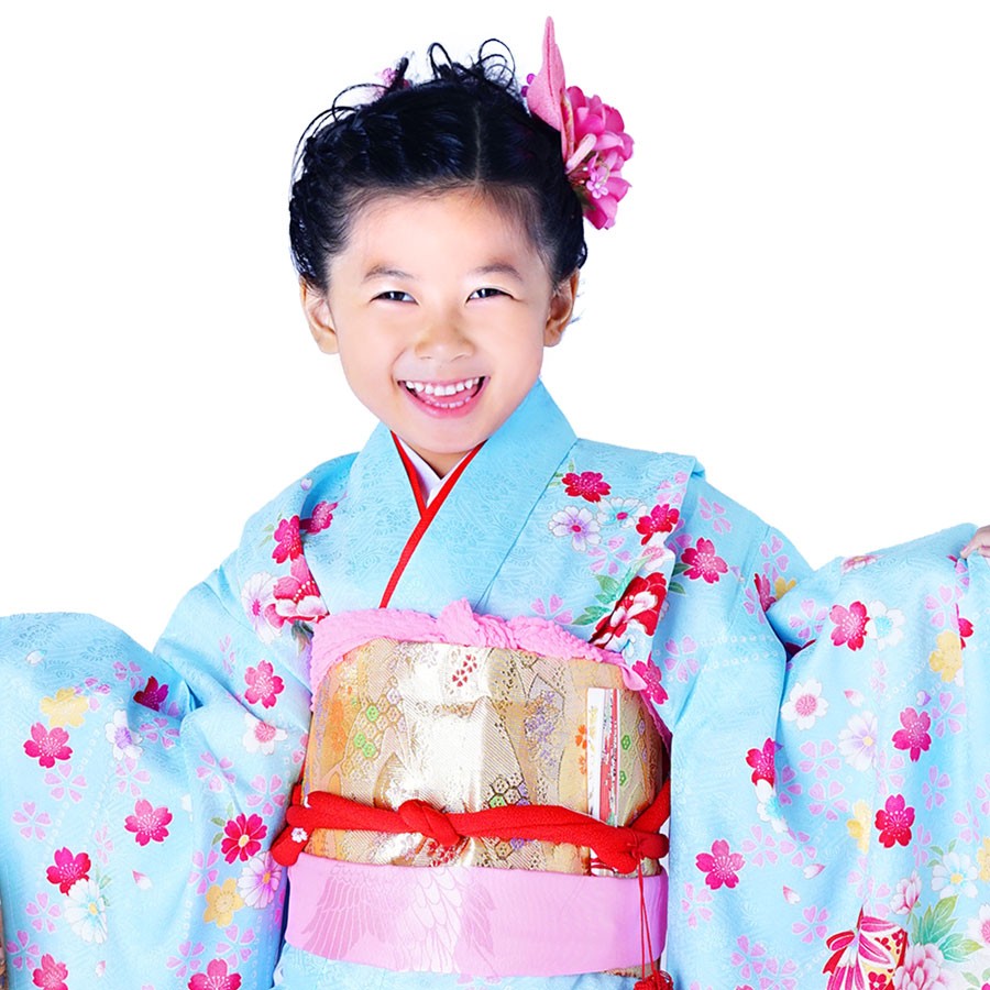 NISHIORI 花ひめ 正絹 レンタル商品 7歳の七五三 女の子 四つ身 着物