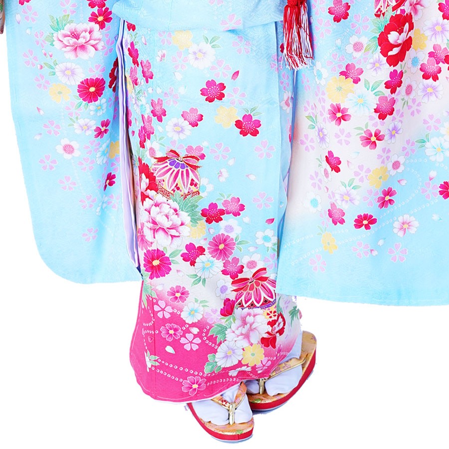 NISHIORI 花ひめ 正絹 レンタル商品 7歳の七五三 女の子 四つ身 着物