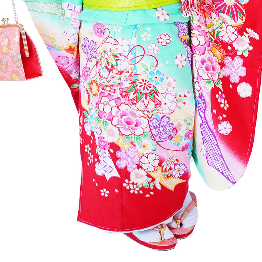 NISHIORI 花ひめ 正絹 レンタル商品 7歳の七五三 女の子 四つ身 着物