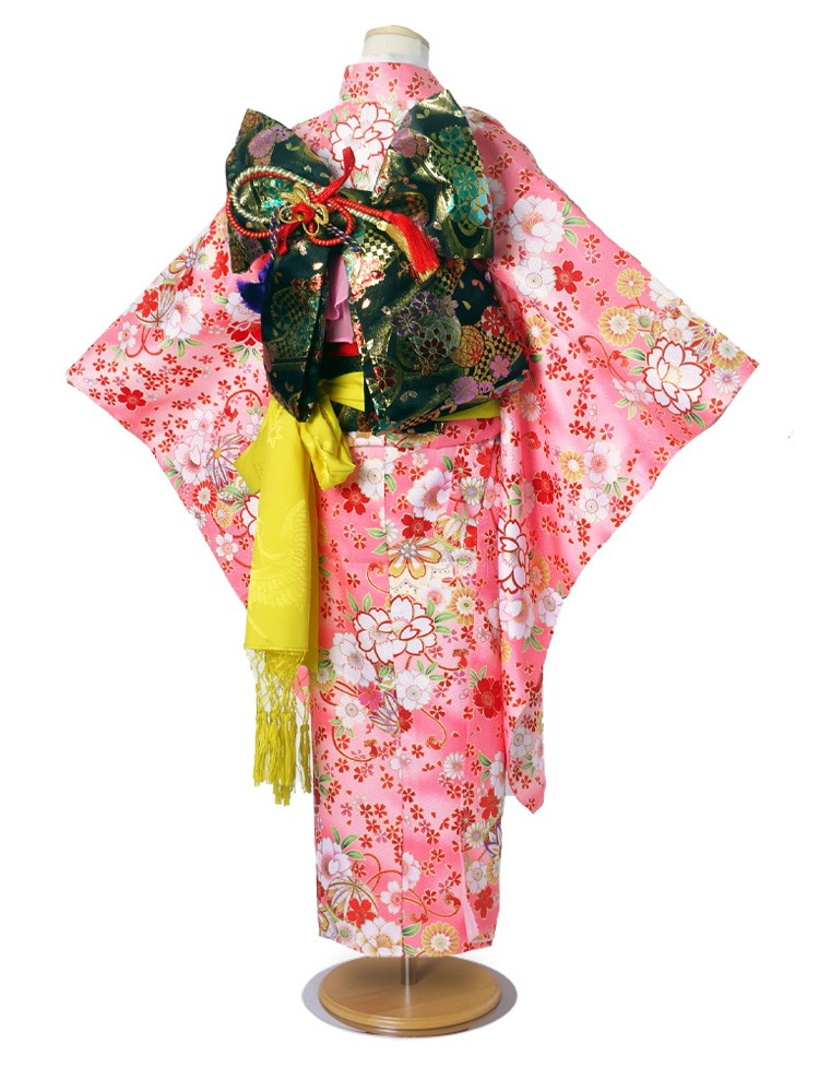 NISHIORI 花ひめ レンタル商品 7歳の七五三 女の子 四つ身 着物 帯