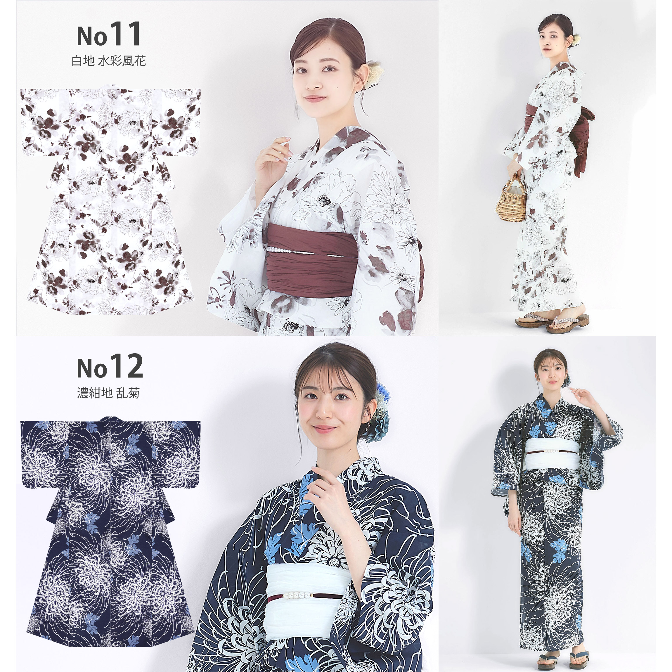 NISHIORI レディース 浴衣単品 綿100% フラワー 大人の花柄 上品