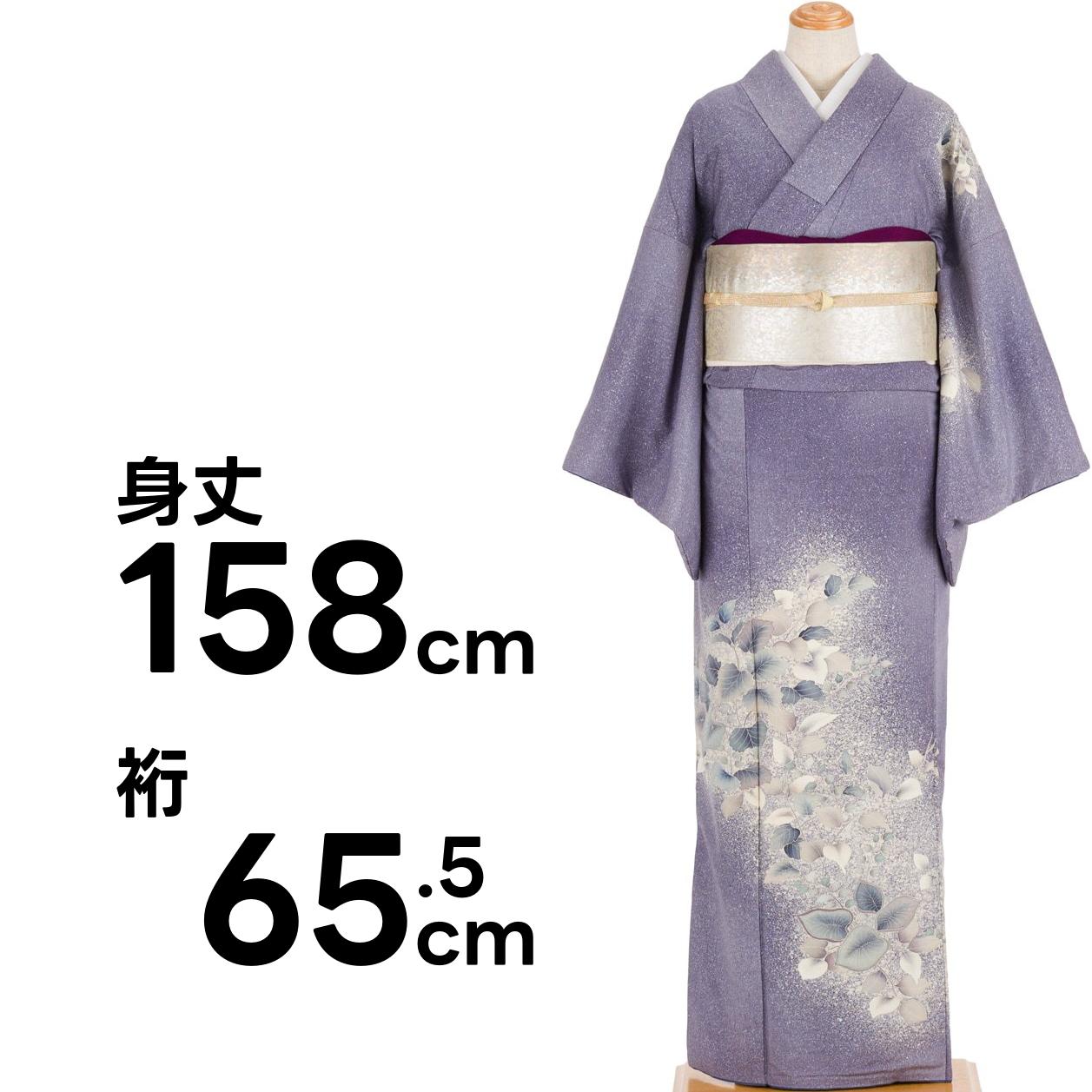 袷 | 正絹 柿の葉模様 紬の付け下げ訪問着 身丈（肩から）161.5㎝ 創作 