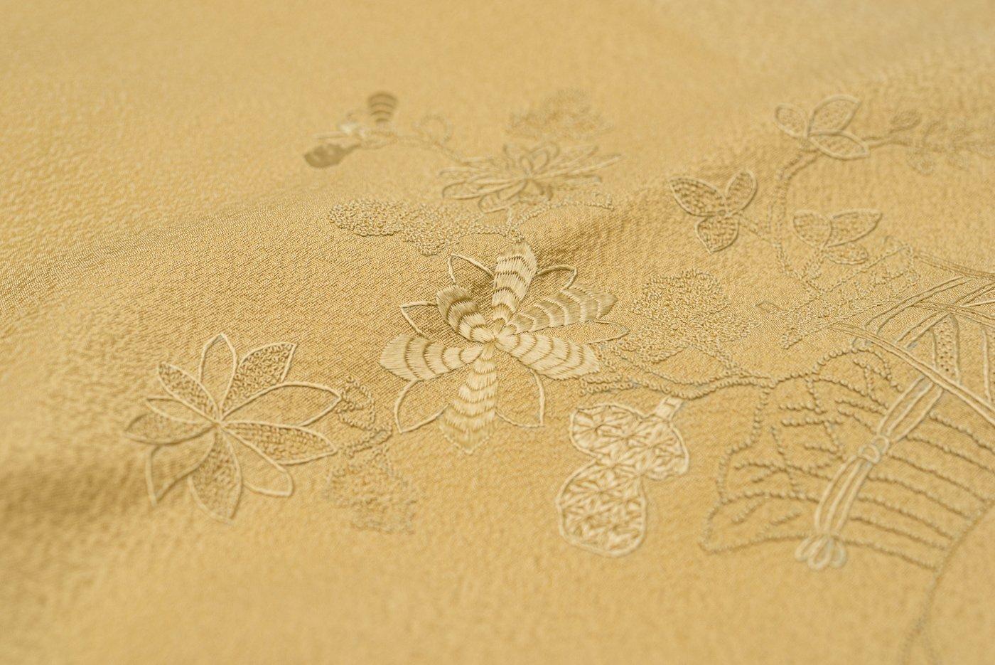 訪問着　一つ紋　蘇州刺繍　垣根に花_7