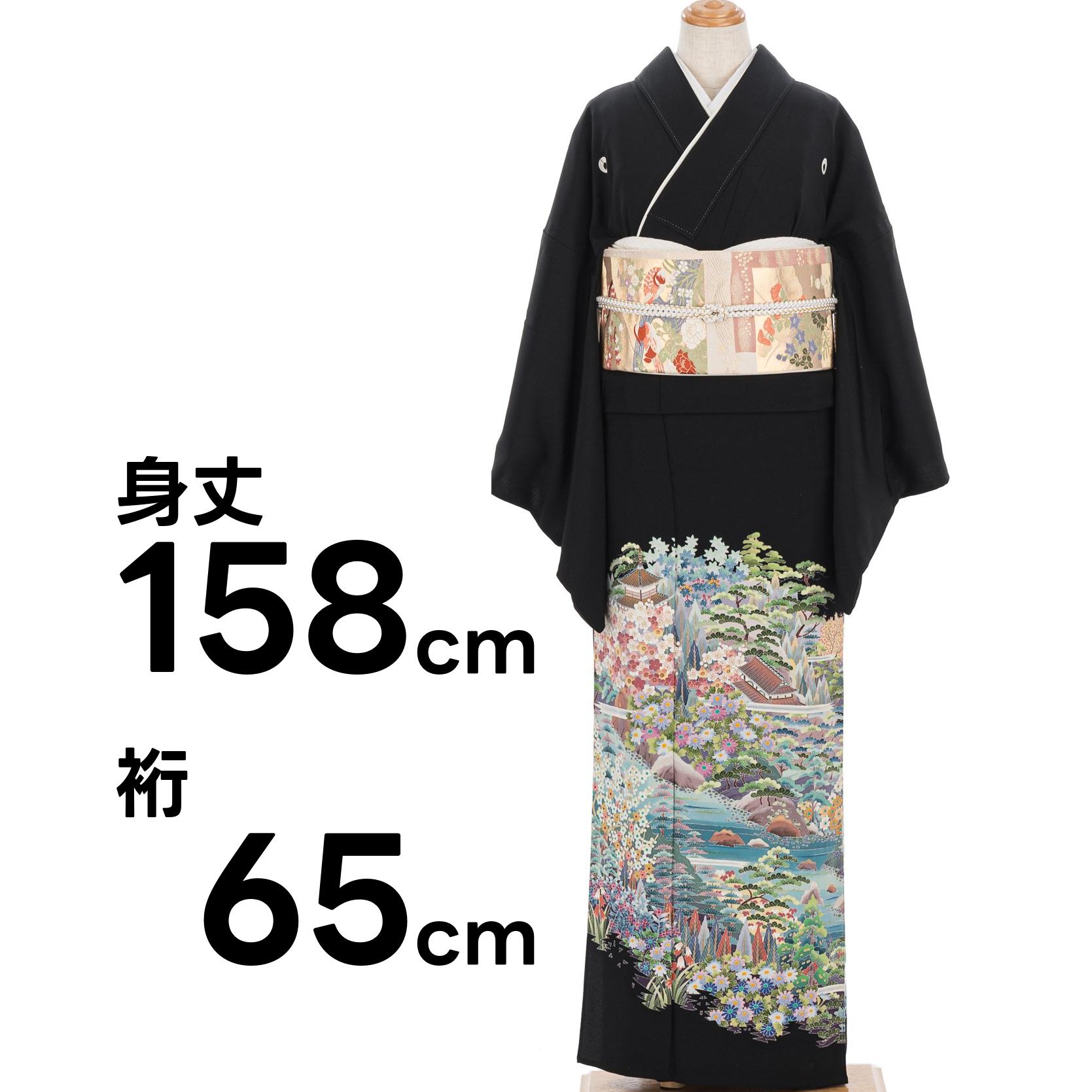 単衣 黒留袖 本場加賀友禅 土田双園 花と楼閣 : 新品・リユース着物の 