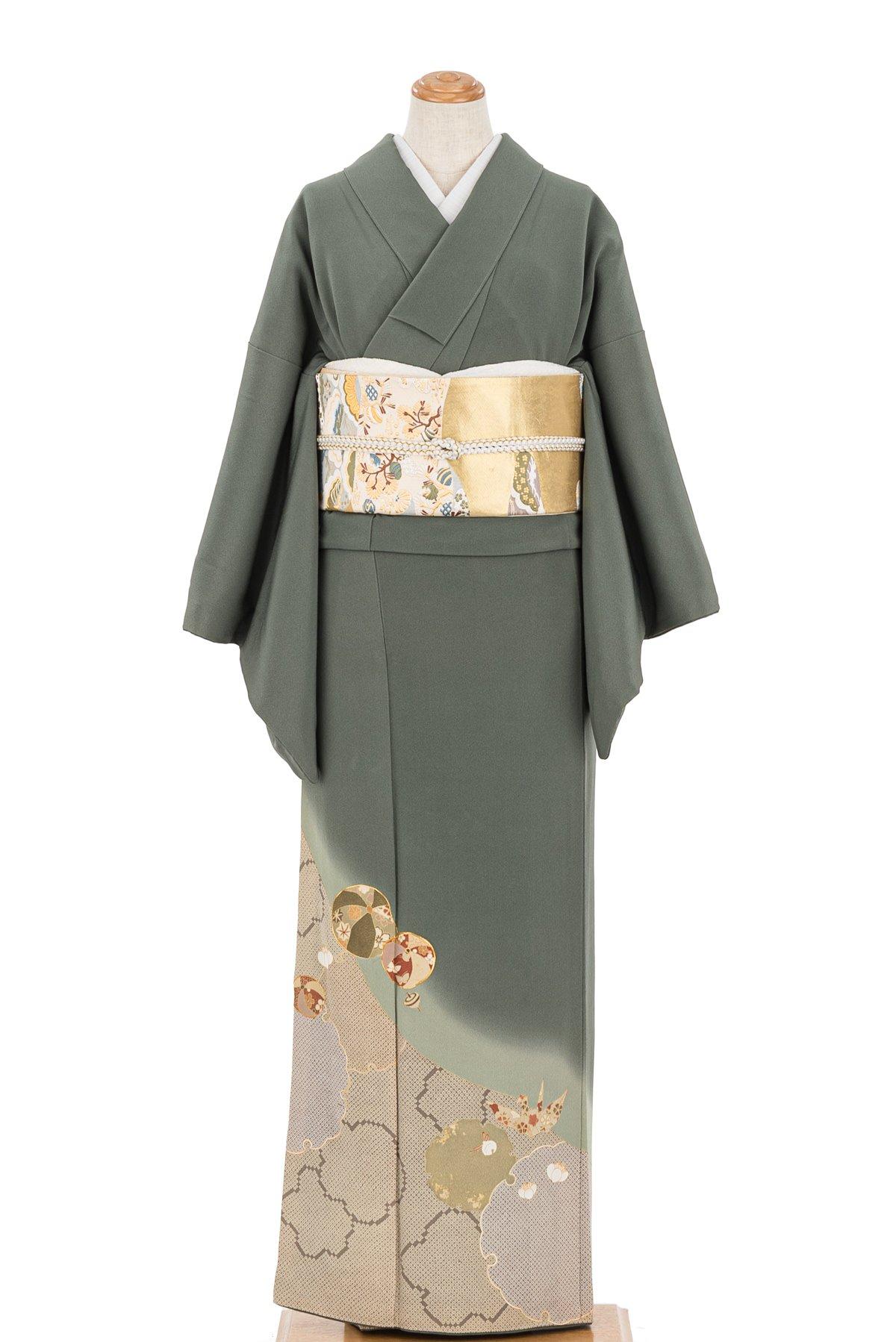 平和屋着物○訪問着 駒刺繍 絞り 草花文 金彩 正絹 逸品 AAAV7181zg SALE，