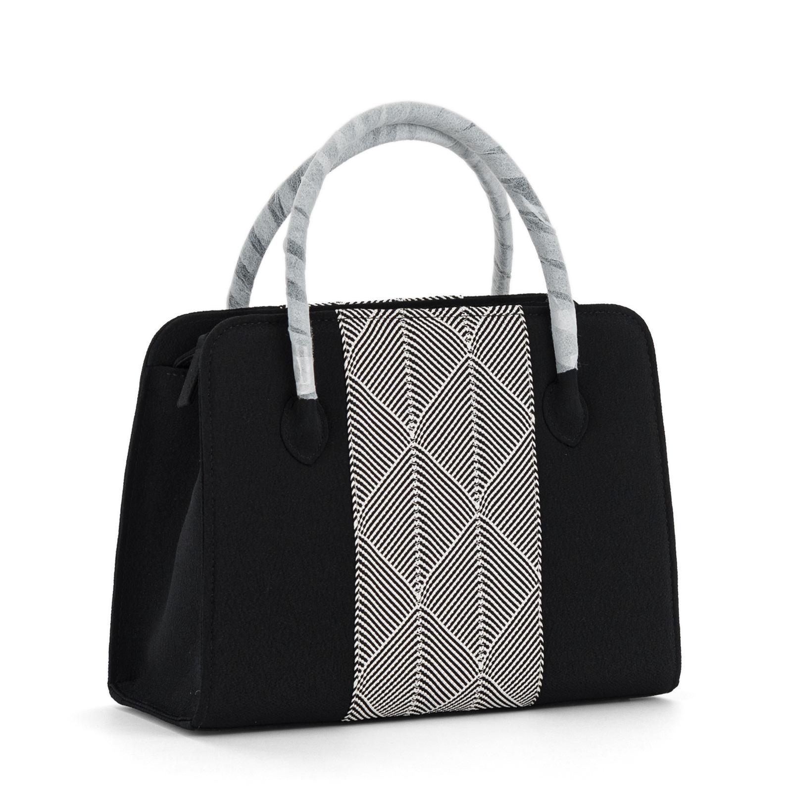 五嶋紐　和装バッグ　黒　ボストン型