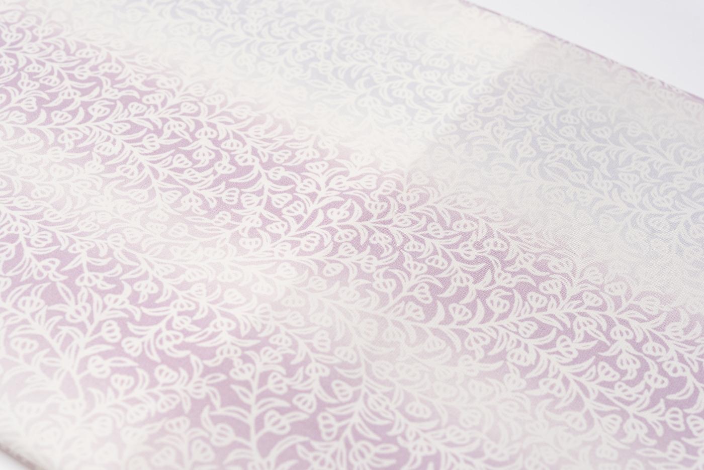 【アウトレット】【M】新品　HANAE MORI　洗える着物　蕾　赤紫×灰紫の画像