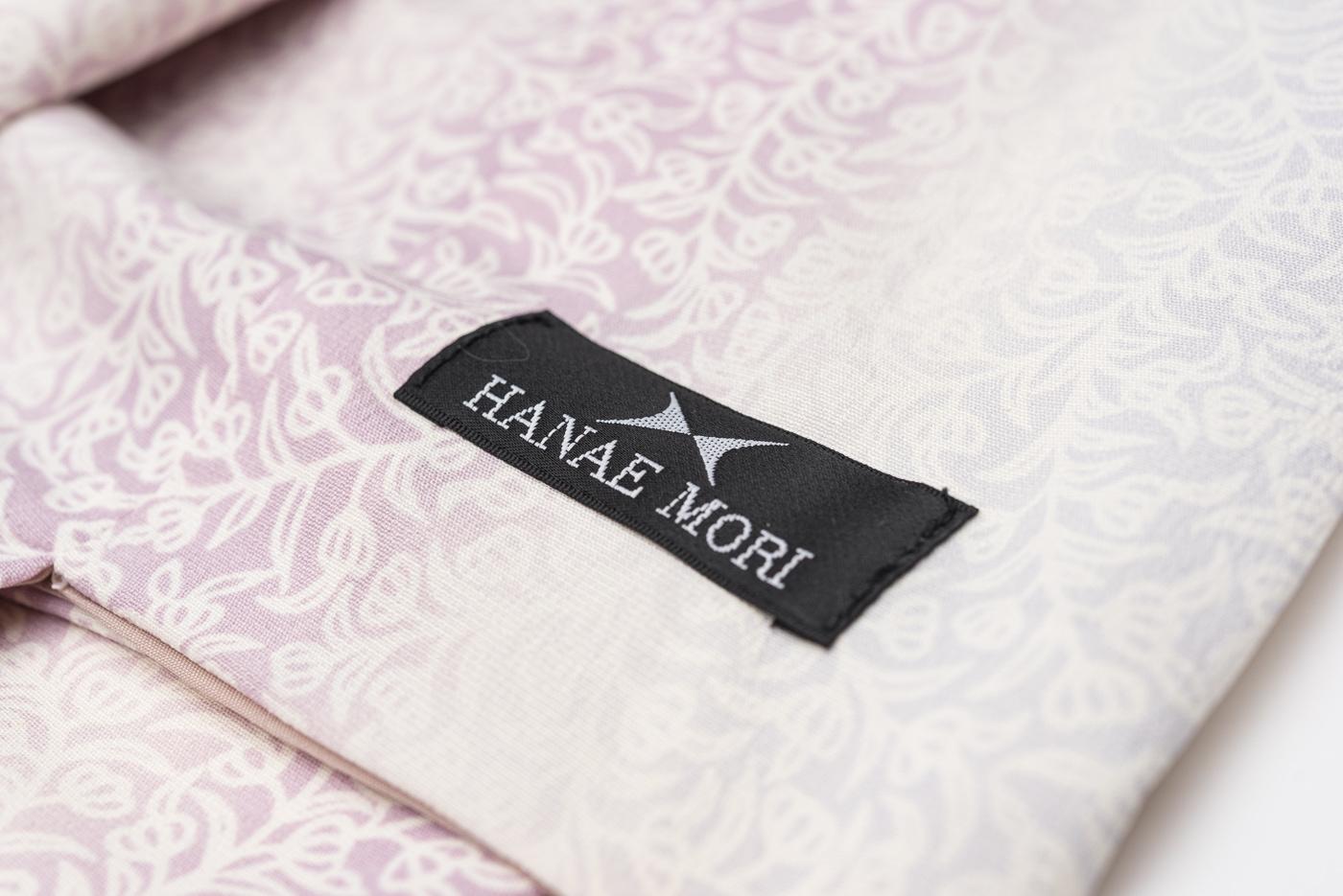 【アウトレット】【M】新品　HANAE MORI　洗える着物　蕾　赤紫×灰紫の画像