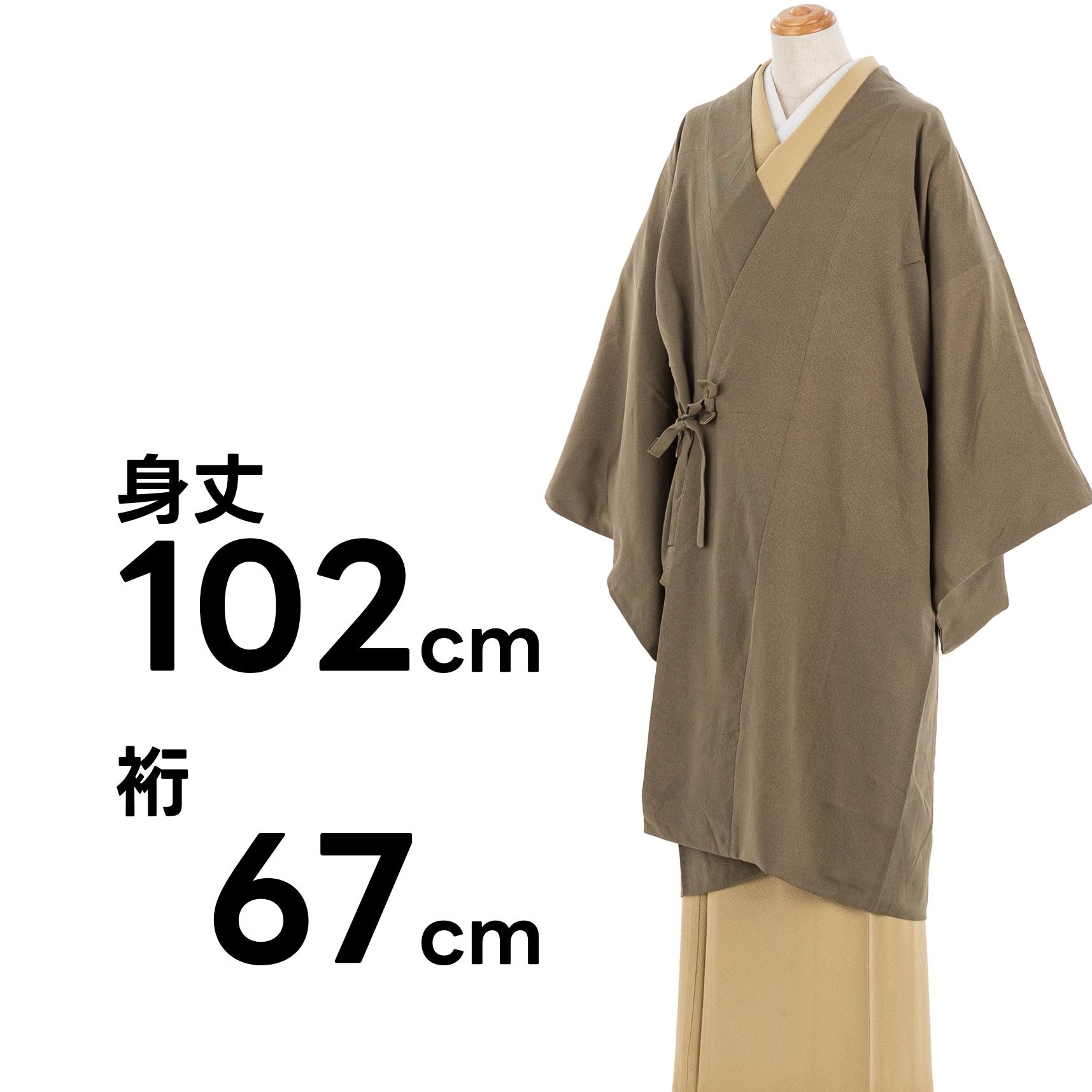 ロング丈道中着　海松茶　格子
