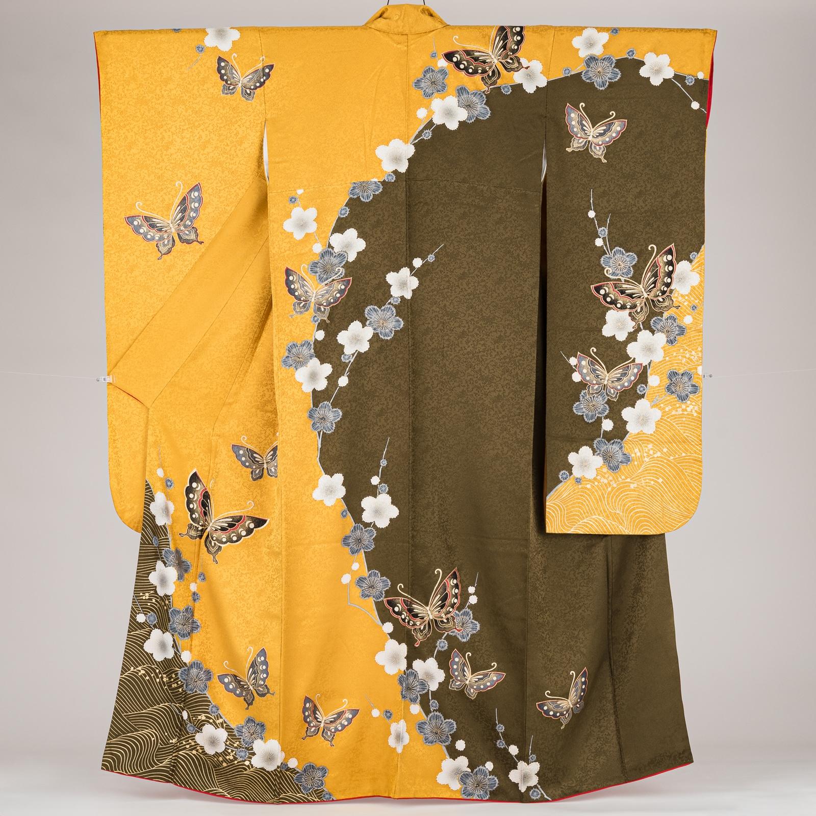振袖 波に蝶と梅の花 : 新品・リユース着物の通販 からん Yahoo