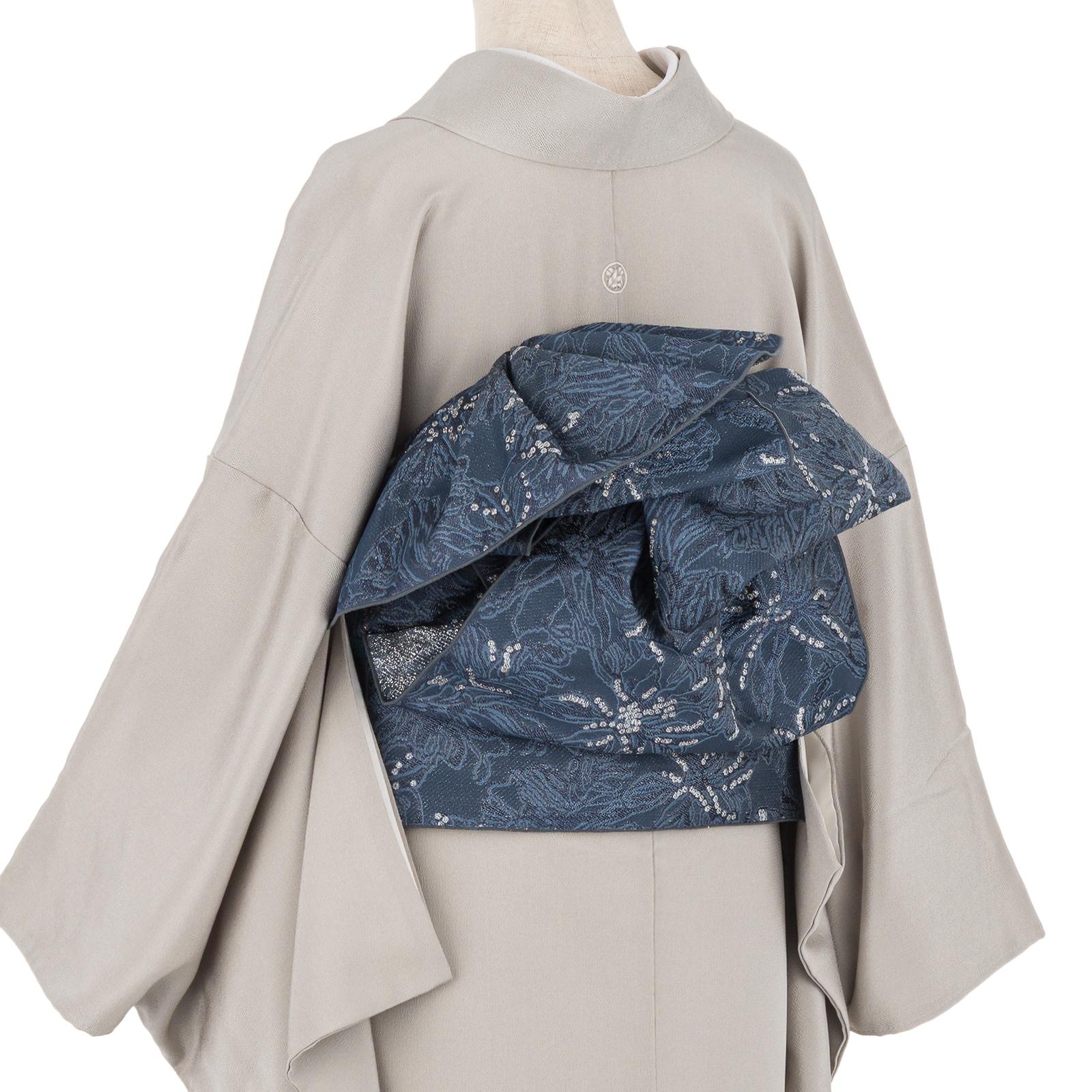【ほぼ新品】兵児帯 新品 兵児帯 Crystal Flower Navy : 新品・リユース着物の通販 からん