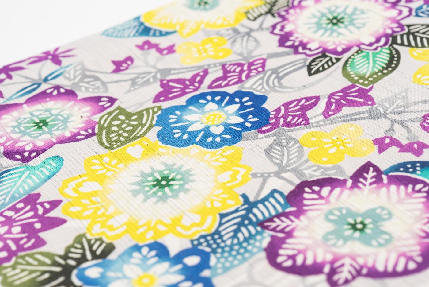 新品　召しませ花　麻京袋帯　花波の画像