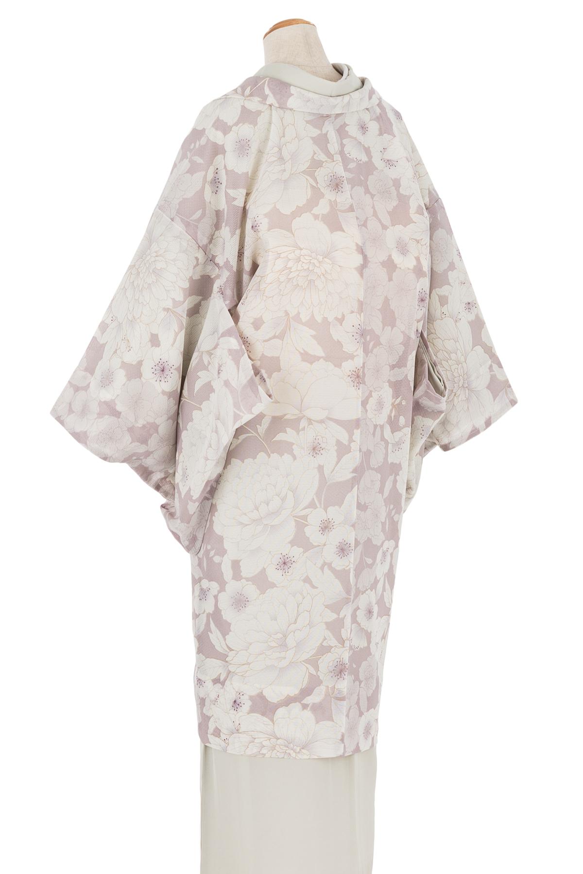 新品　洗える薄羽織　紗　桜牡丹　ピンクの画像
