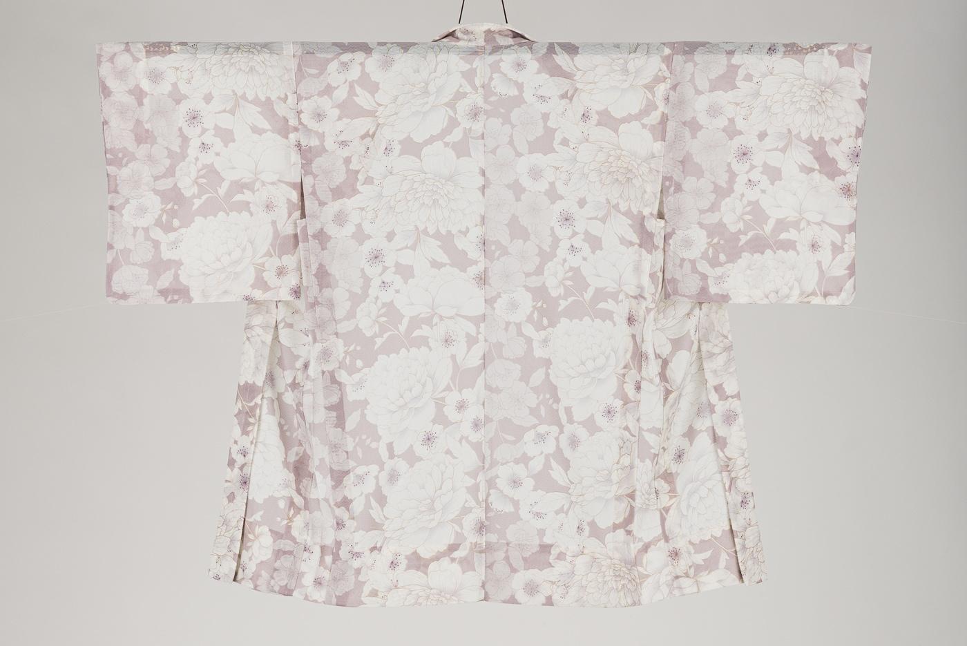 新品　洗える薄羽織　紗　桜牡丹　ピンクの画像