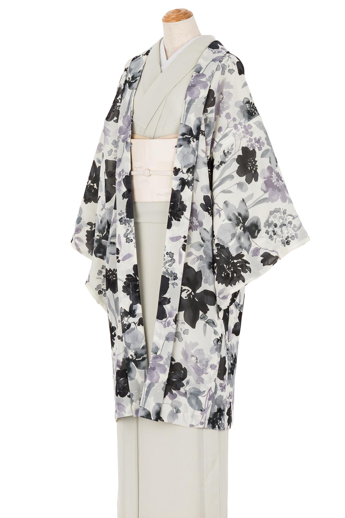新品　洗える薄羽織　紗　ボタニカルの画像