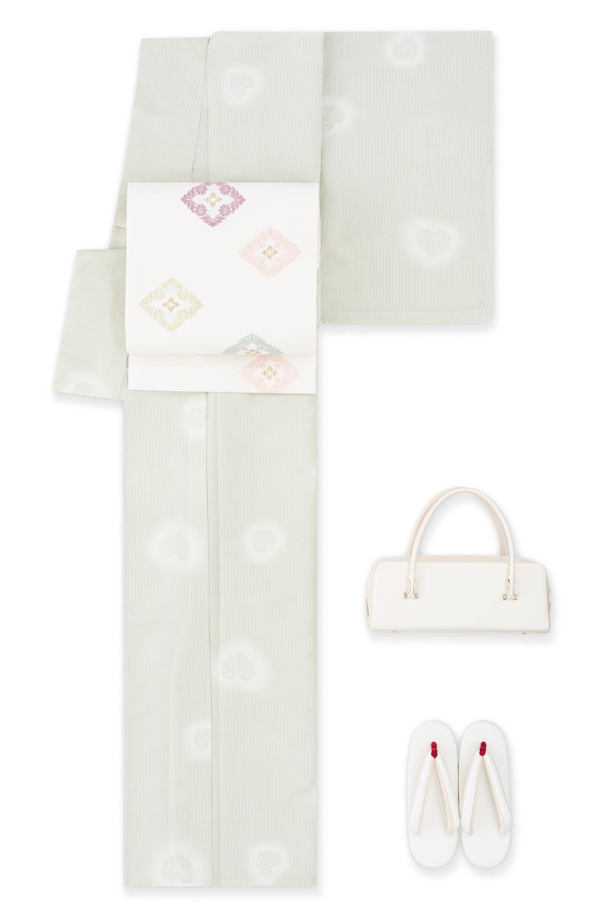 新品　単衣　洗える着物　葵の画像
