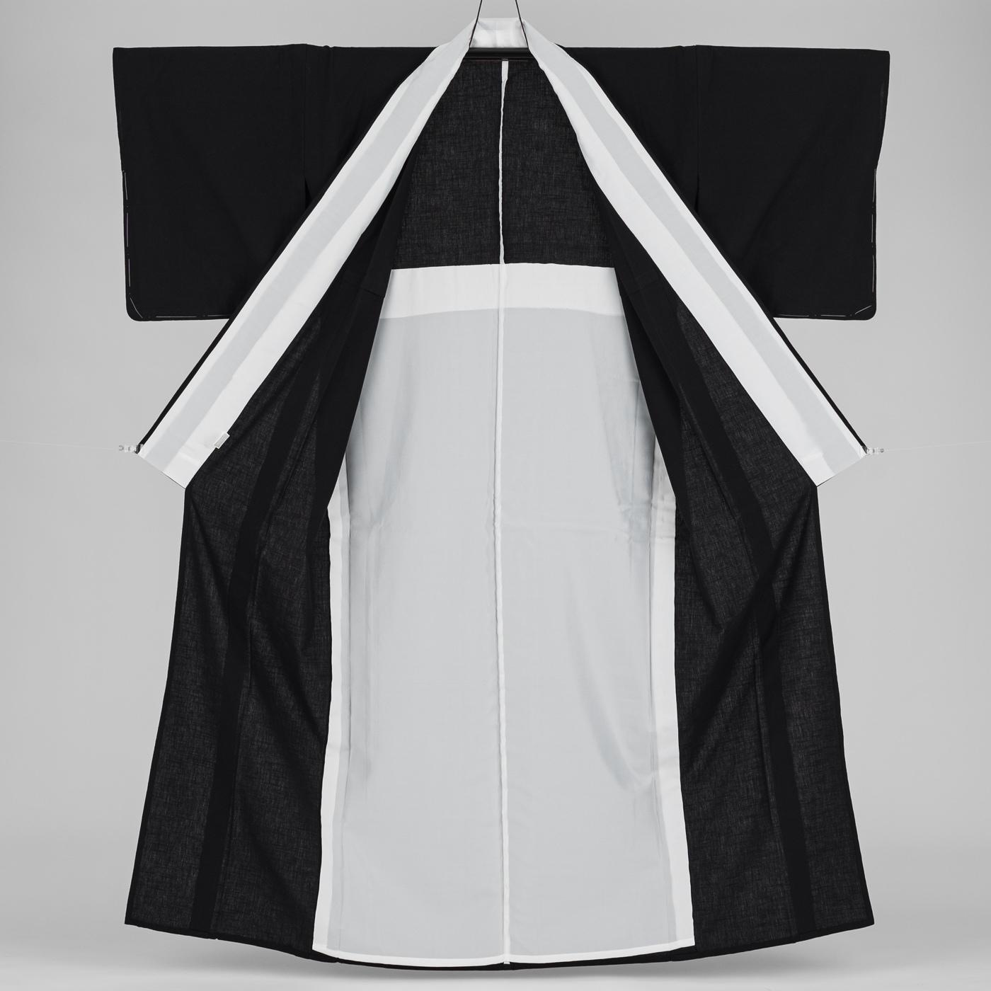 新品　久留米絣　無地　黒の画像