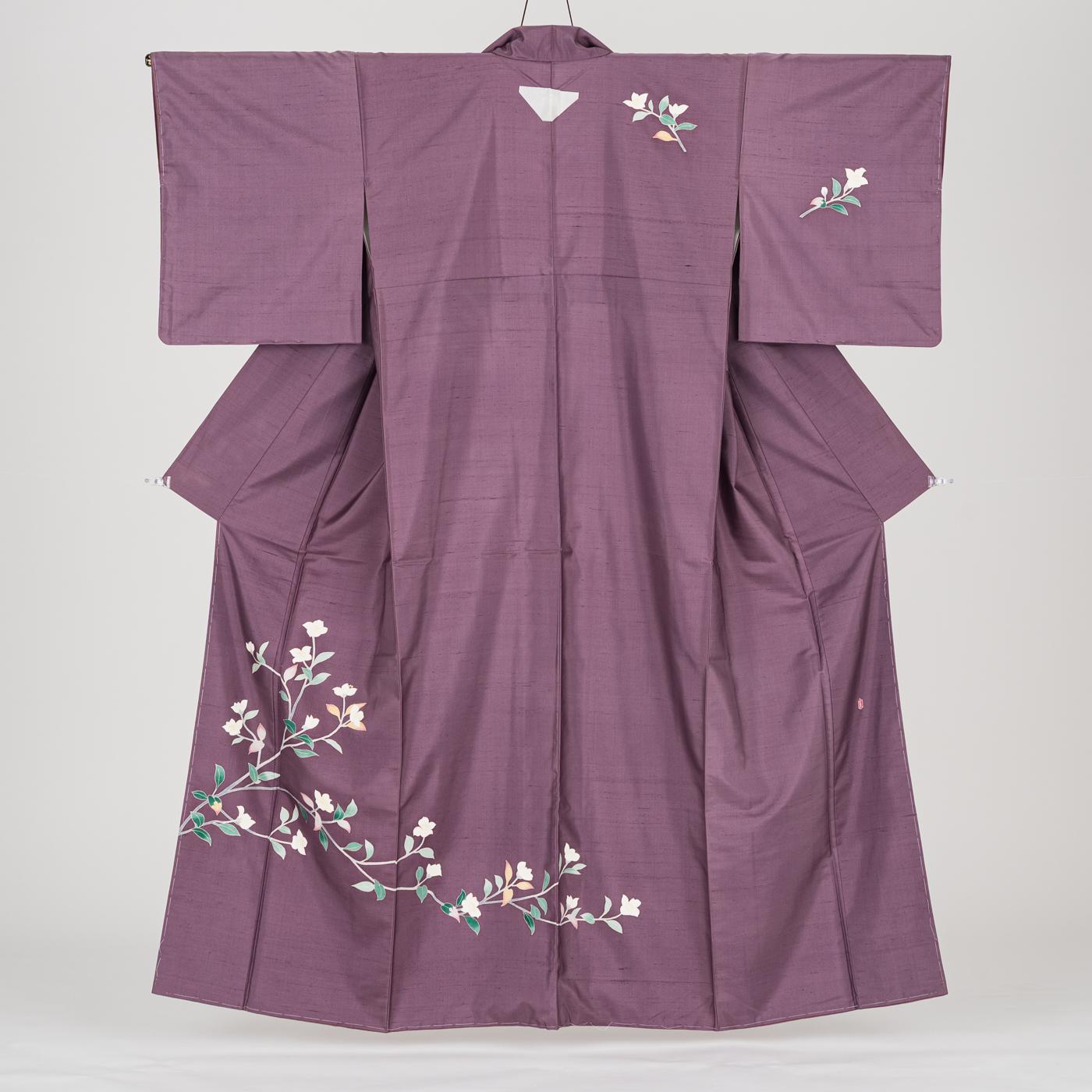 訪問着 一つ紋 本場加賀友禅 成竹登茂男 枝花 : 新品・リユース着物の 