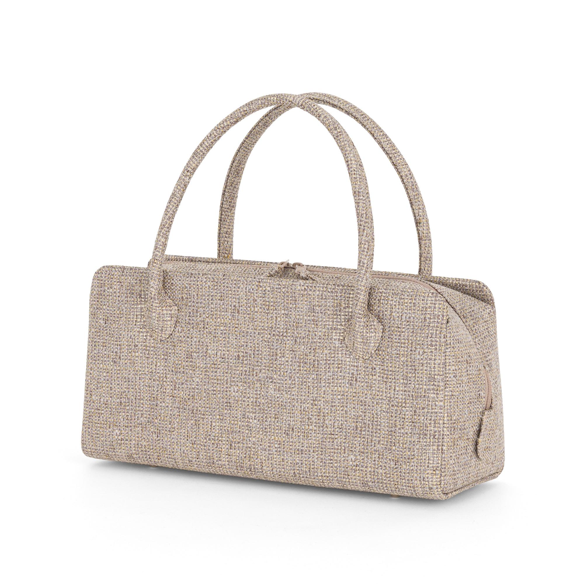 利休バッグ　白梅　ブラウンゴールド