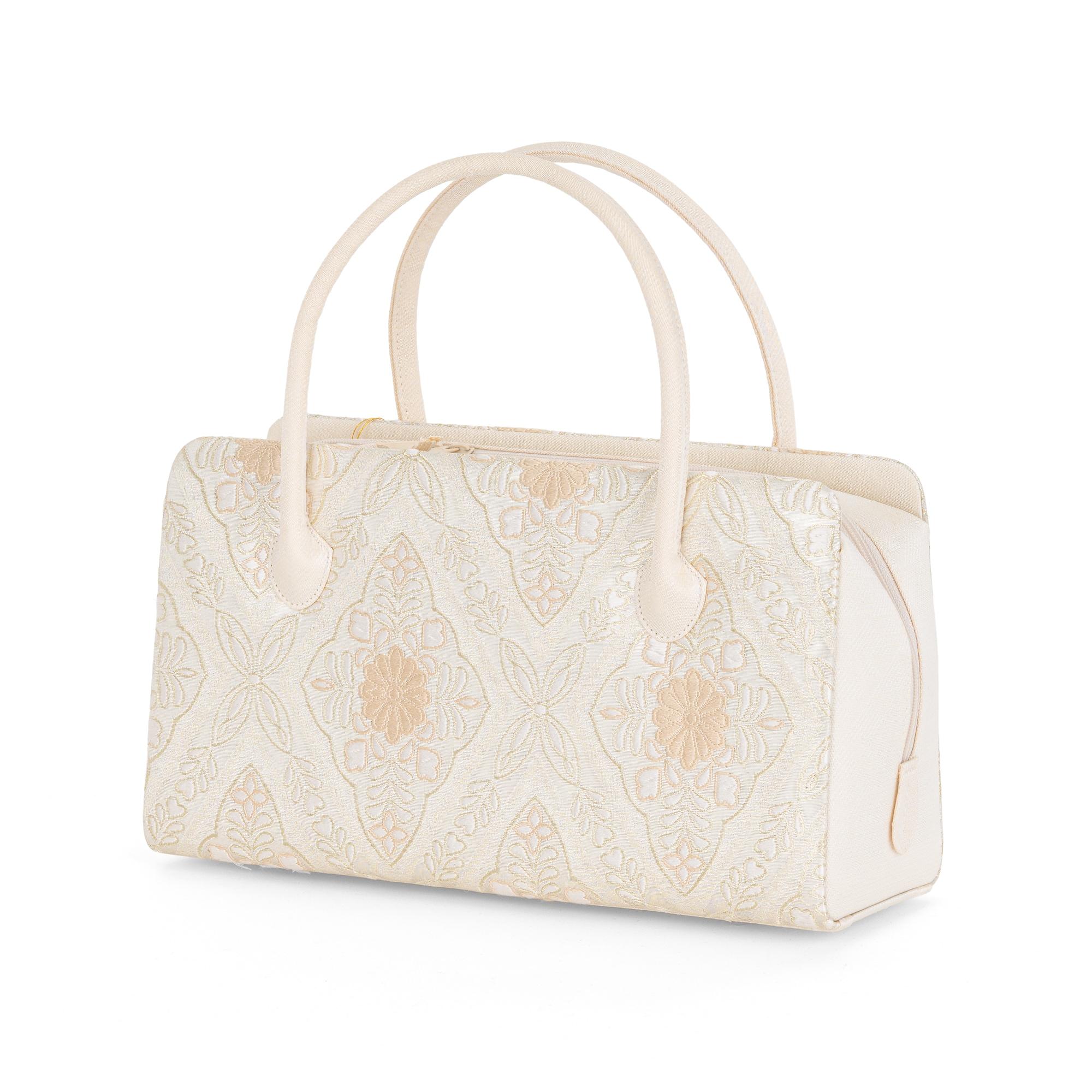 利休バッグ　白梅　菱華紋