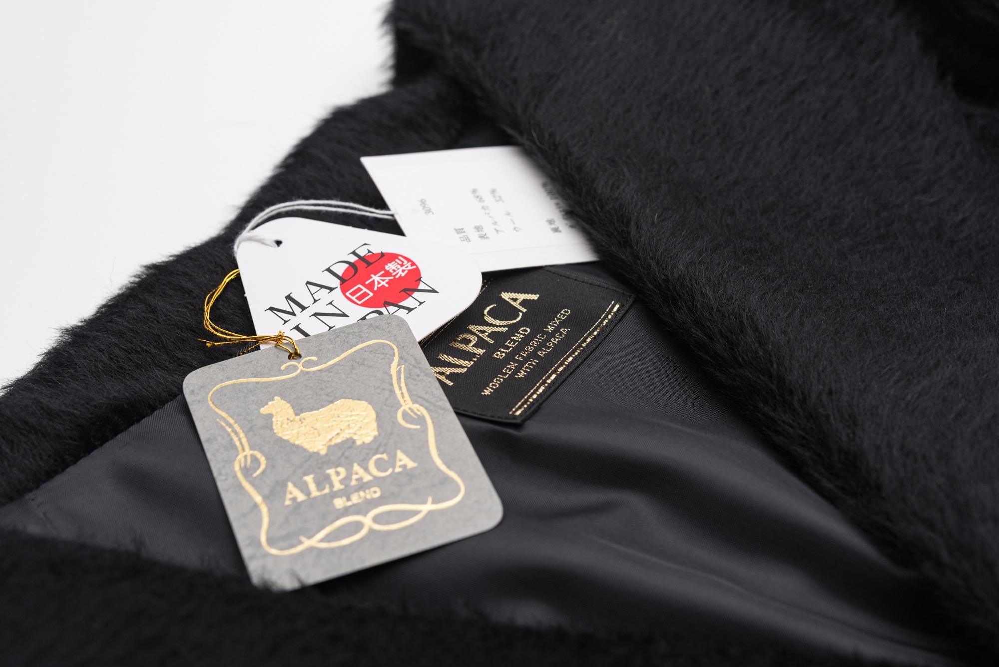 新品　ヘチマ衿　和装コート　アルパカ　黒の画像