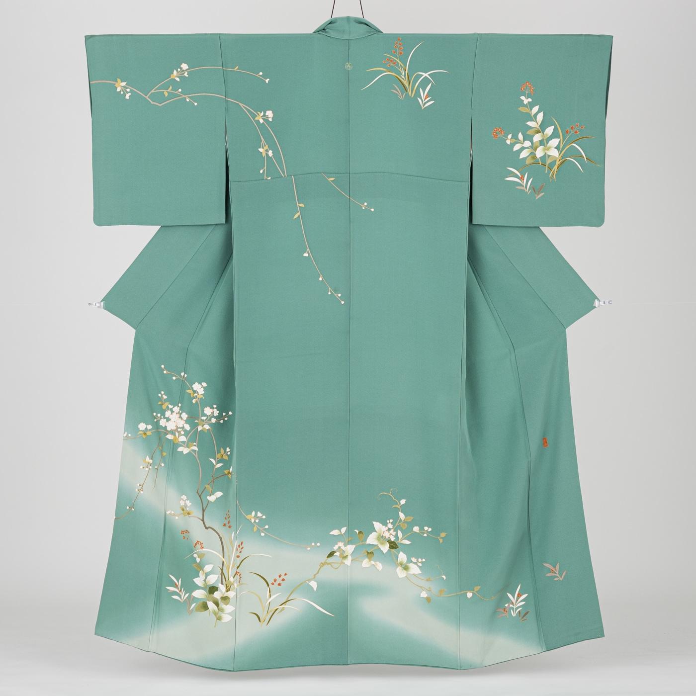 訪問着 一つ紋 興津香奈 枝花模様 裄長 : 新品・リユース着物の通販