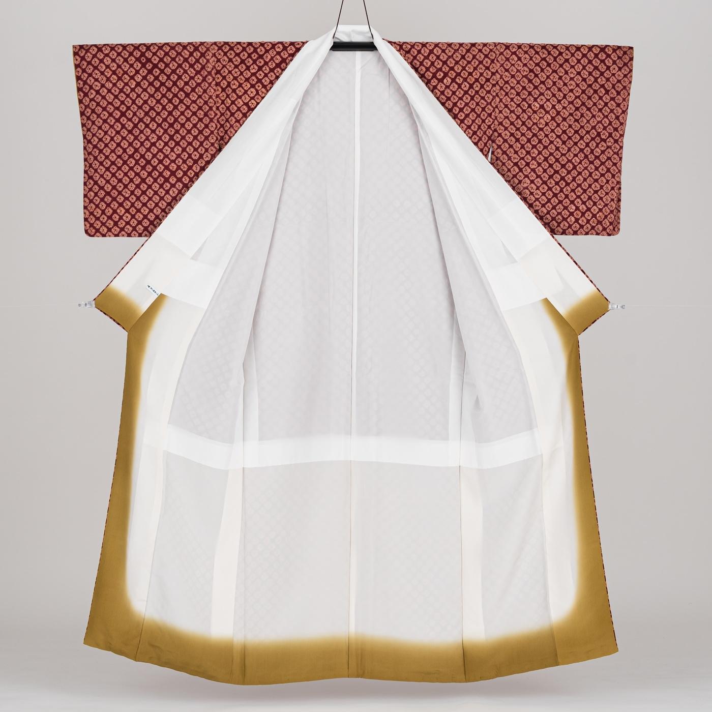 紅花染 絞り 裄長 : 新品・リユース着物の通販 からん Yahoo!店 - 通販