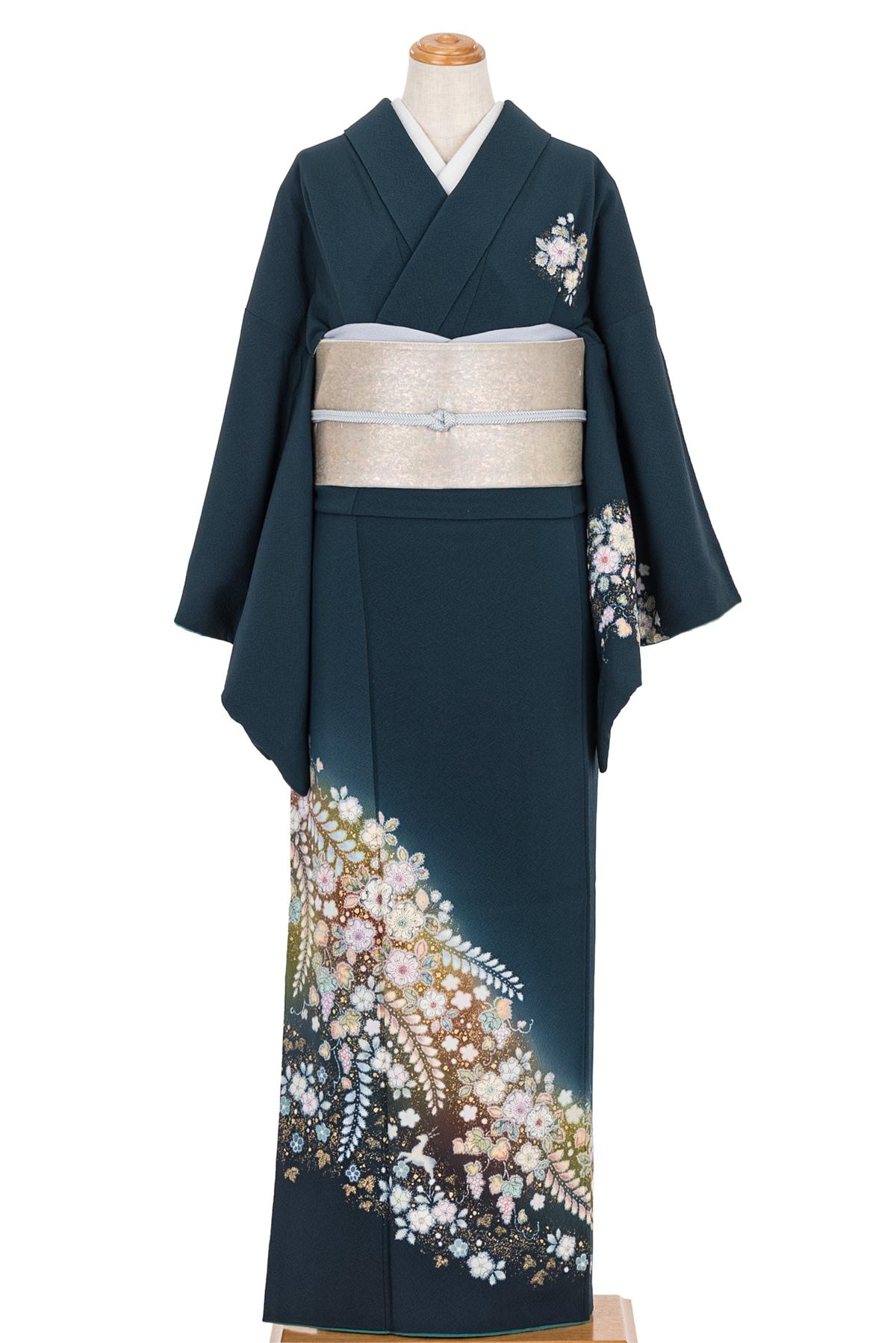 【逸品♡新品しつけ糸付き】燕脂色に辻ヶ花♡一つ紋の付け下げ訪問着 逸品♡新品しつけ糸付き】燕脂色に辻ヶ花♡一つ紋の付け下げ訪問着の