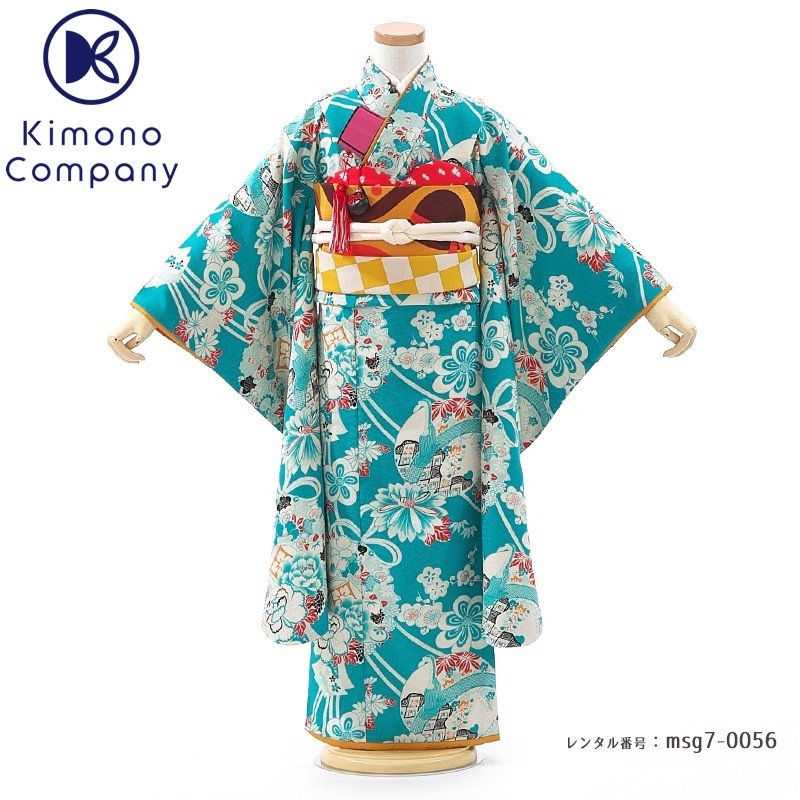 七五三コーデ画像有り「7歳女児着物フルセットレンタル」モダン