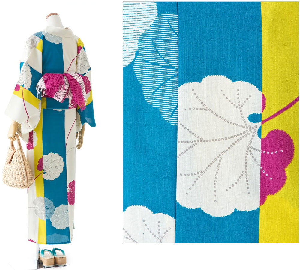 撫松庵　セオアルファ　縞に蕗　浴衣単品 撫松庵 セオアルファ 縞に蕗 浴衣単品