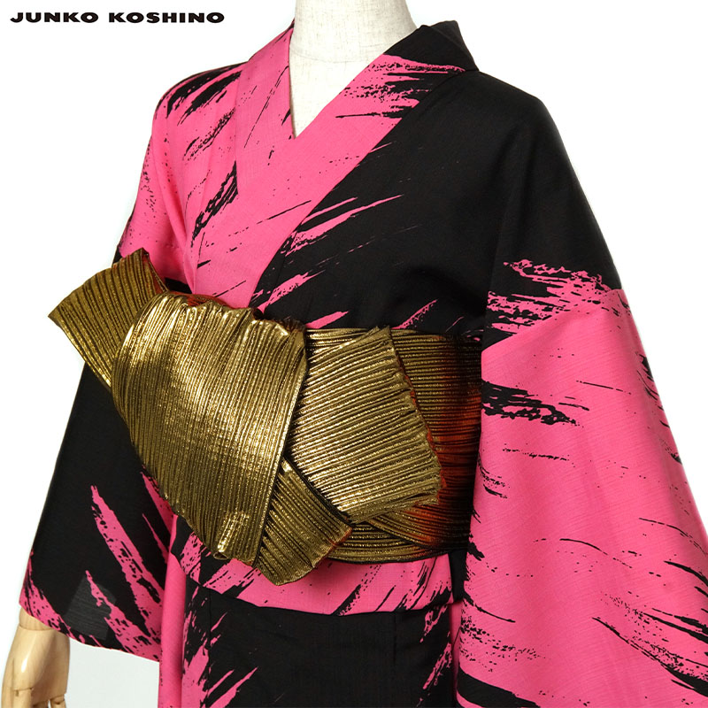 コシノジュンコ 兵児帯 JUNKO KOSHINO 金 黒 ゴールド ラメ